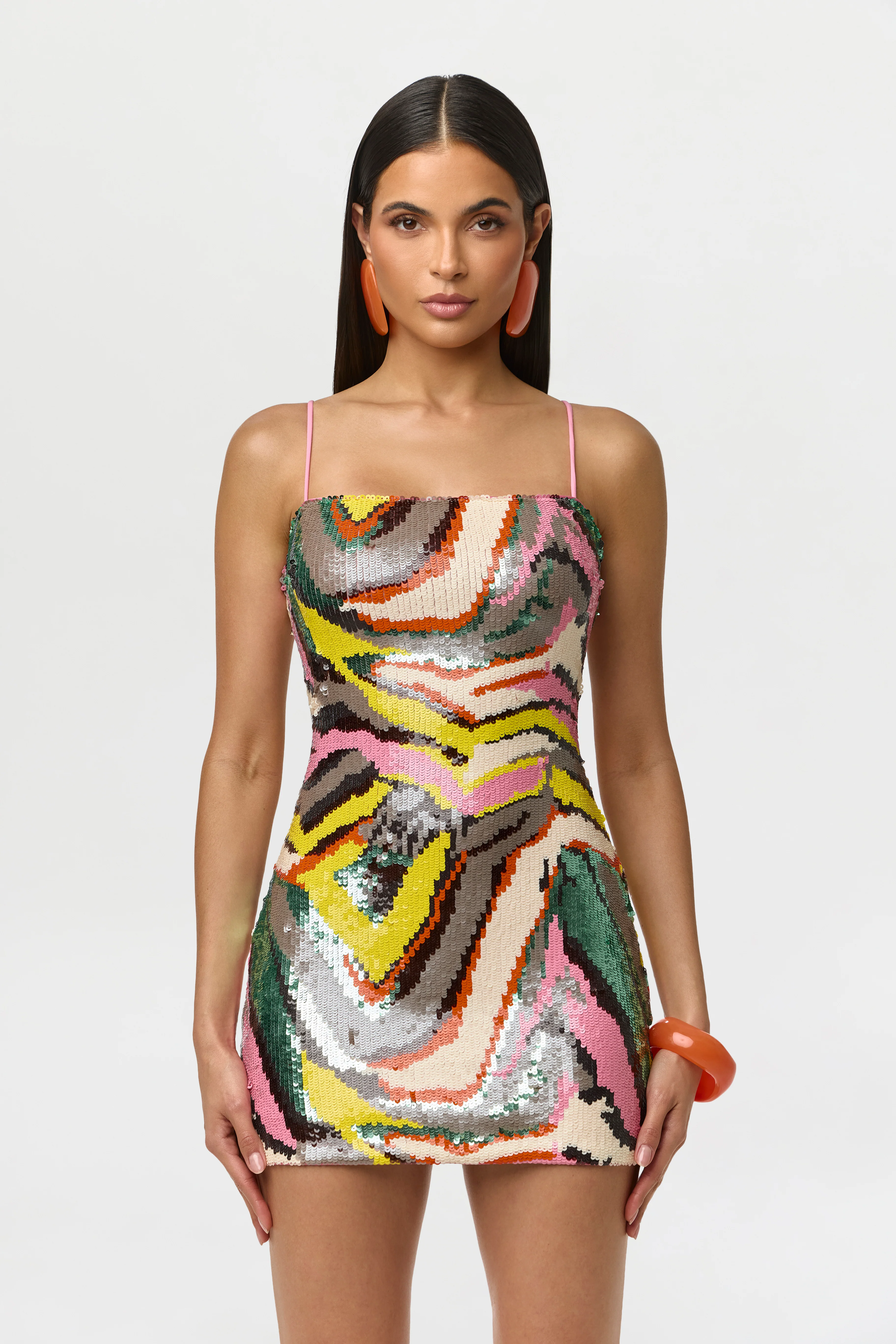 Sequin Abstract Mini Dress - Image 2