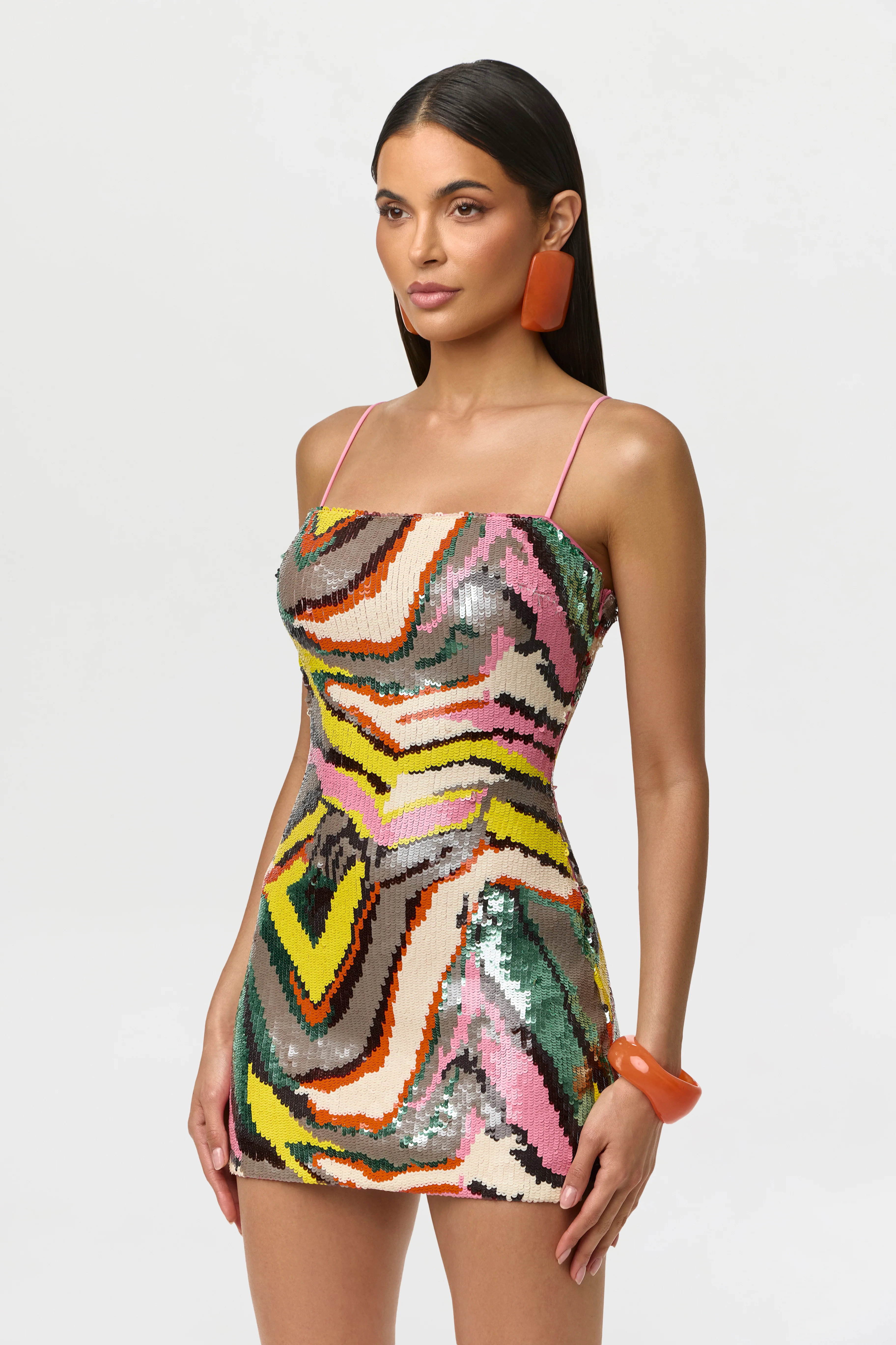 Sequin Abstract Mini Dress - Image 4