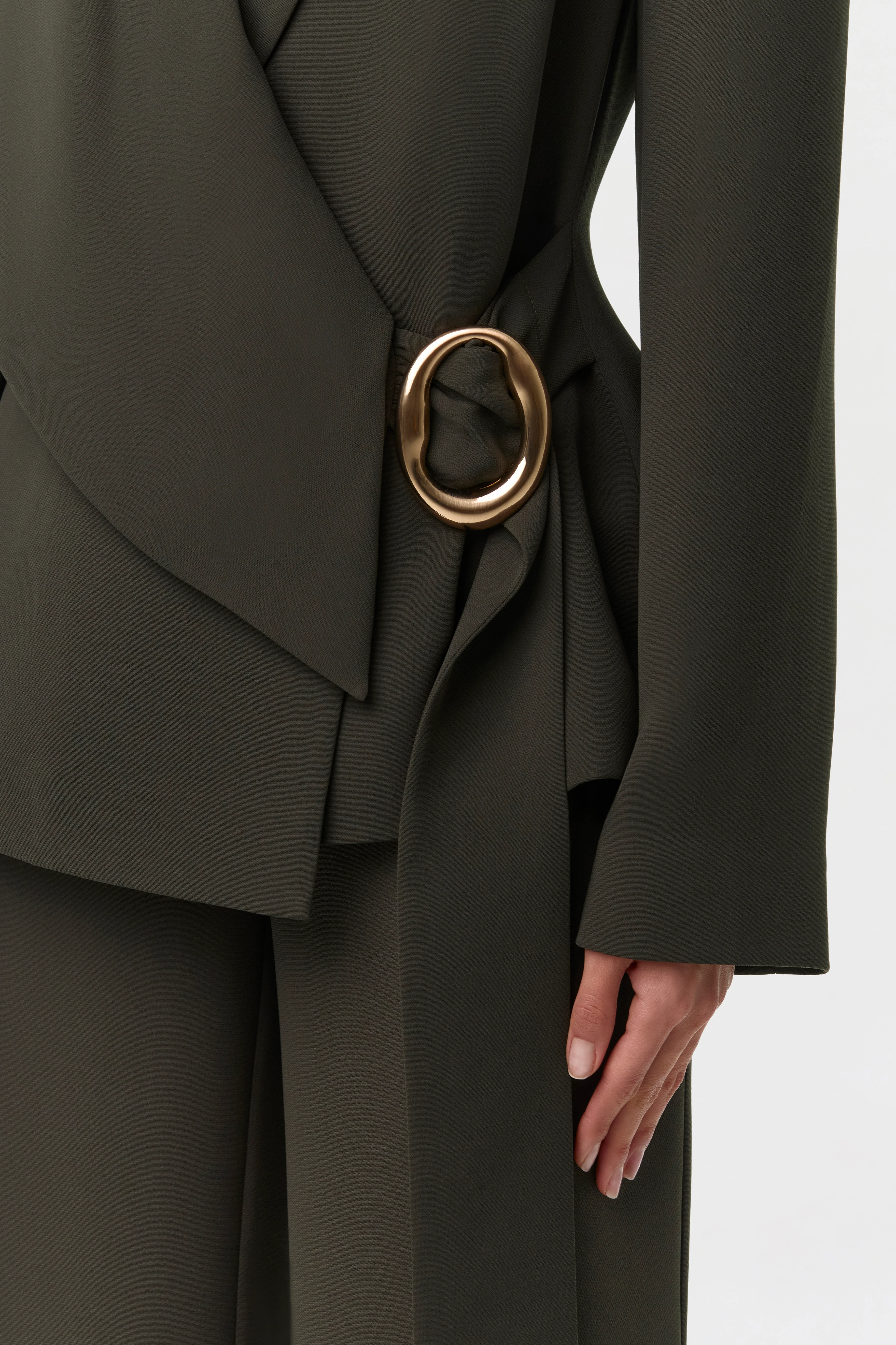 Suiting Asymmetric Wrap Blazer - Image 3