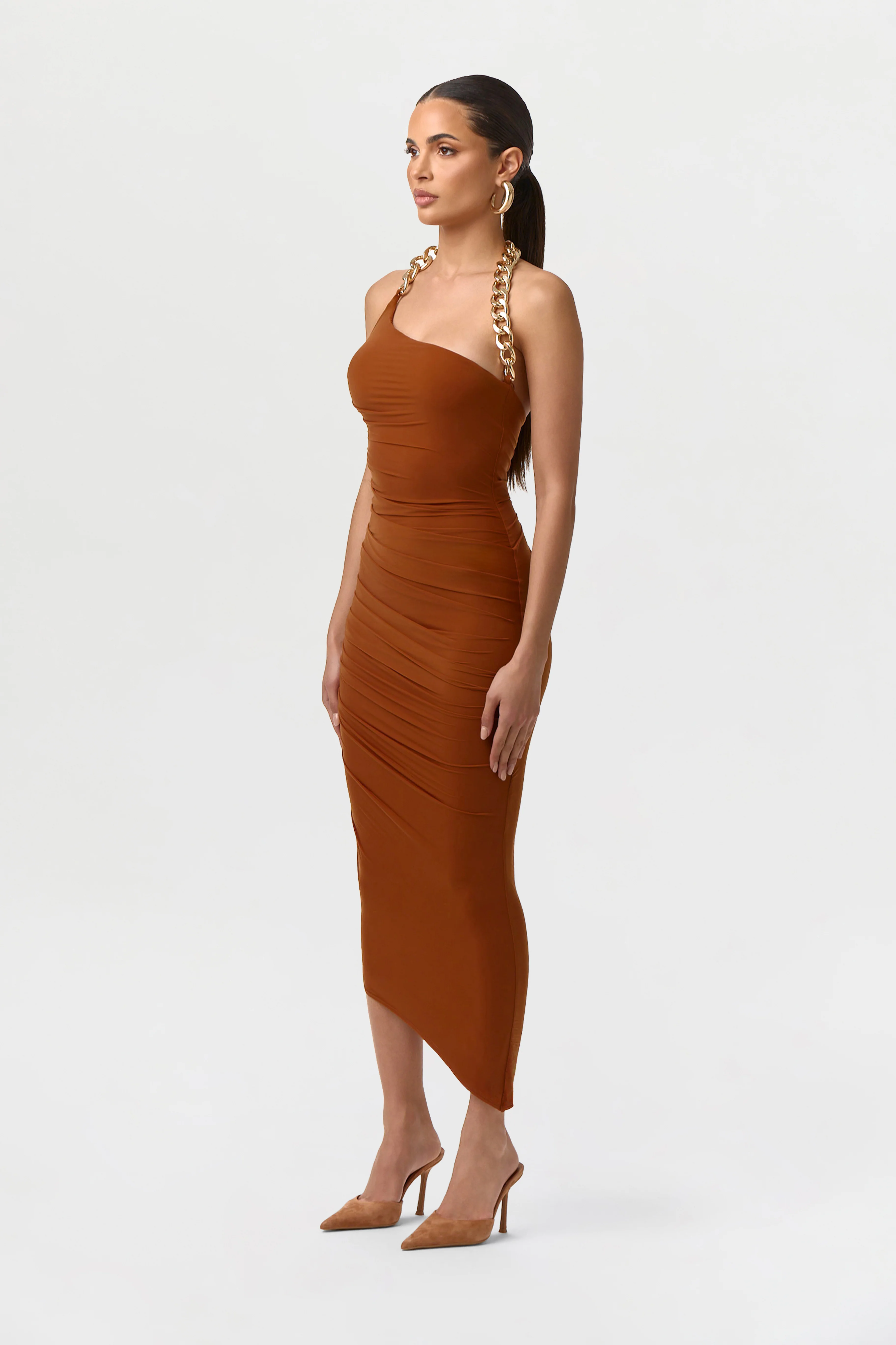 Bare Body Halter Chain Midi Dress - Image 3