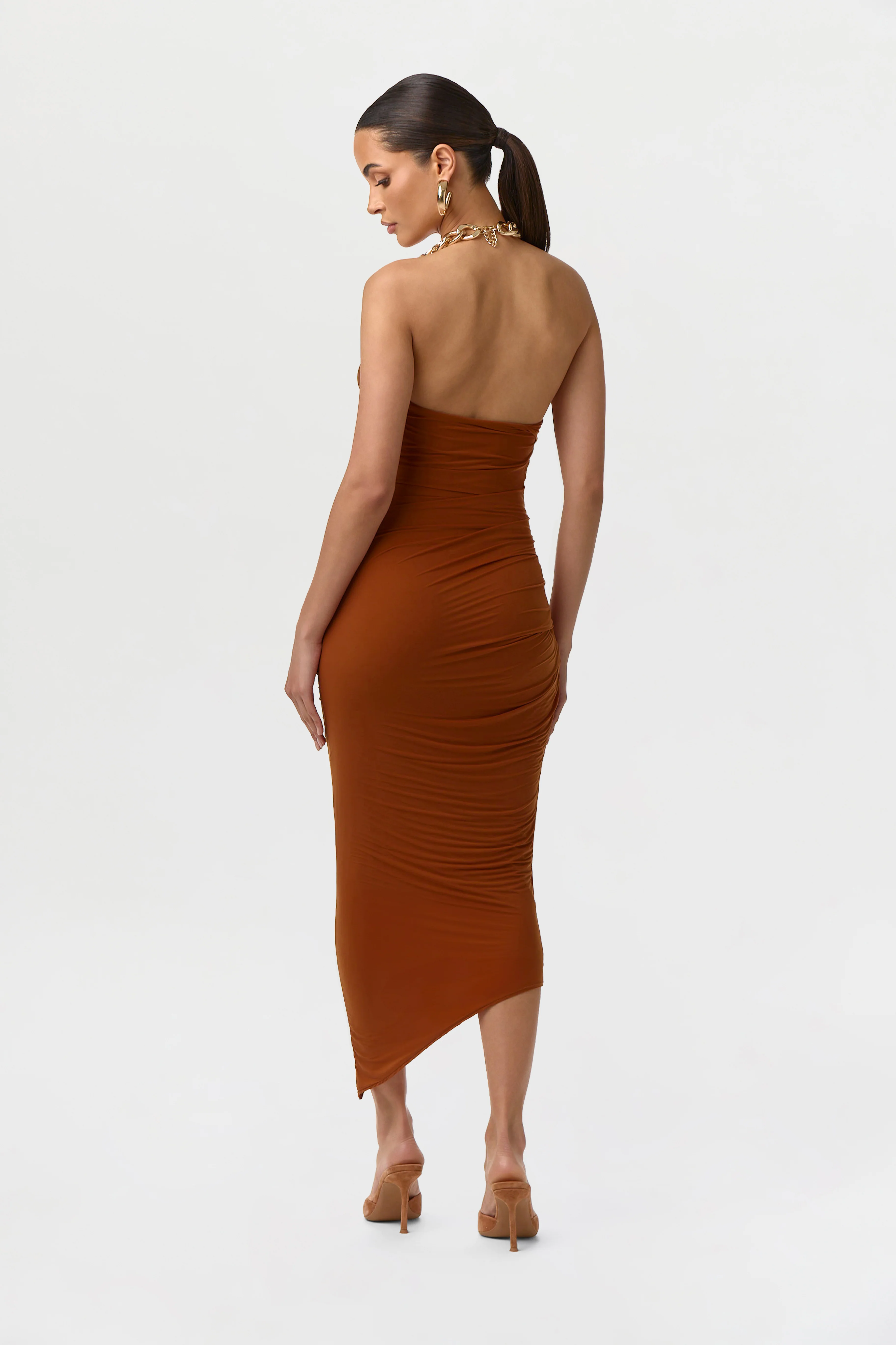 Bare Body Halter Chain Midi Dress - Image 4
