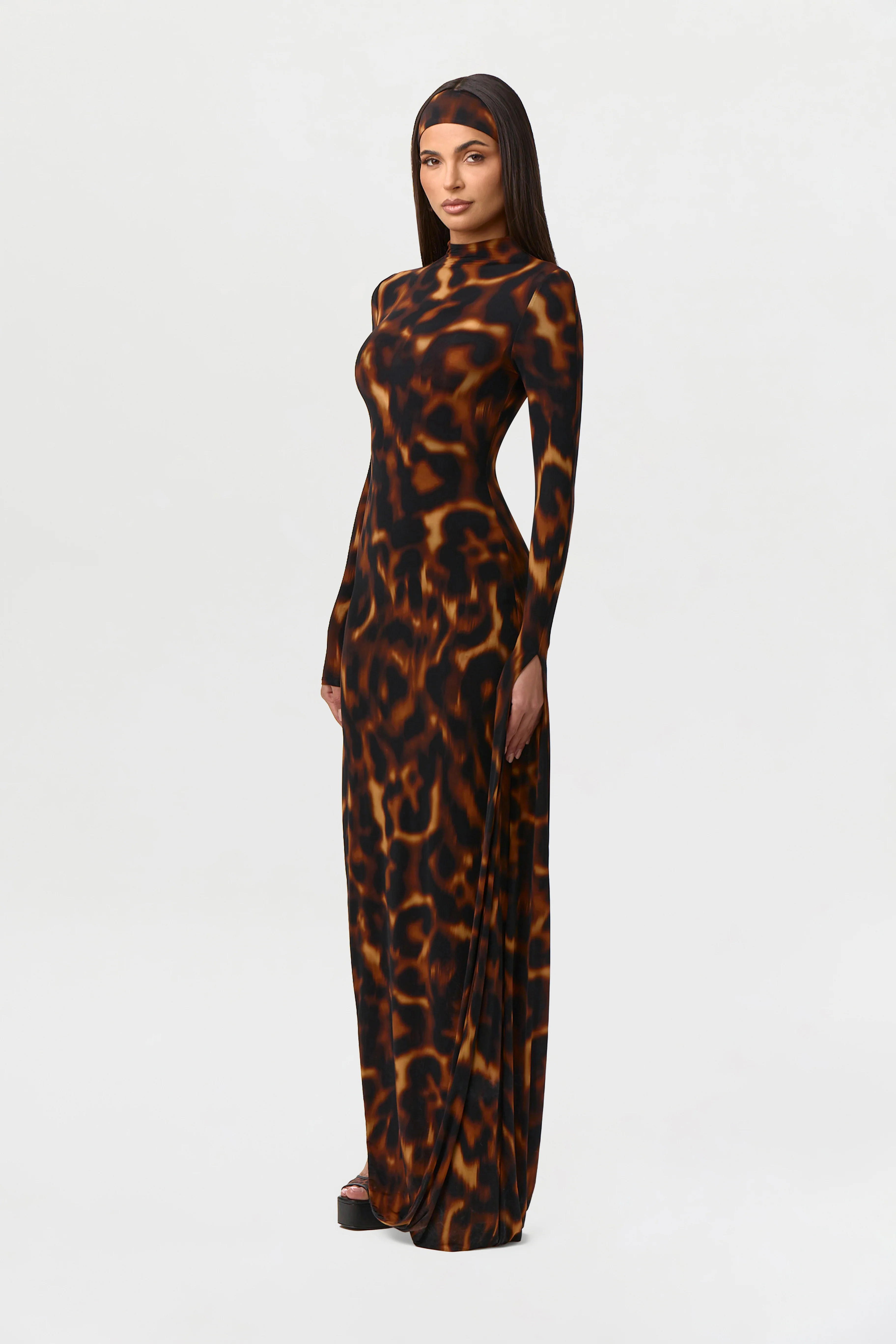 Bare Body Sleeve Drape Maxi Dress - Image 3