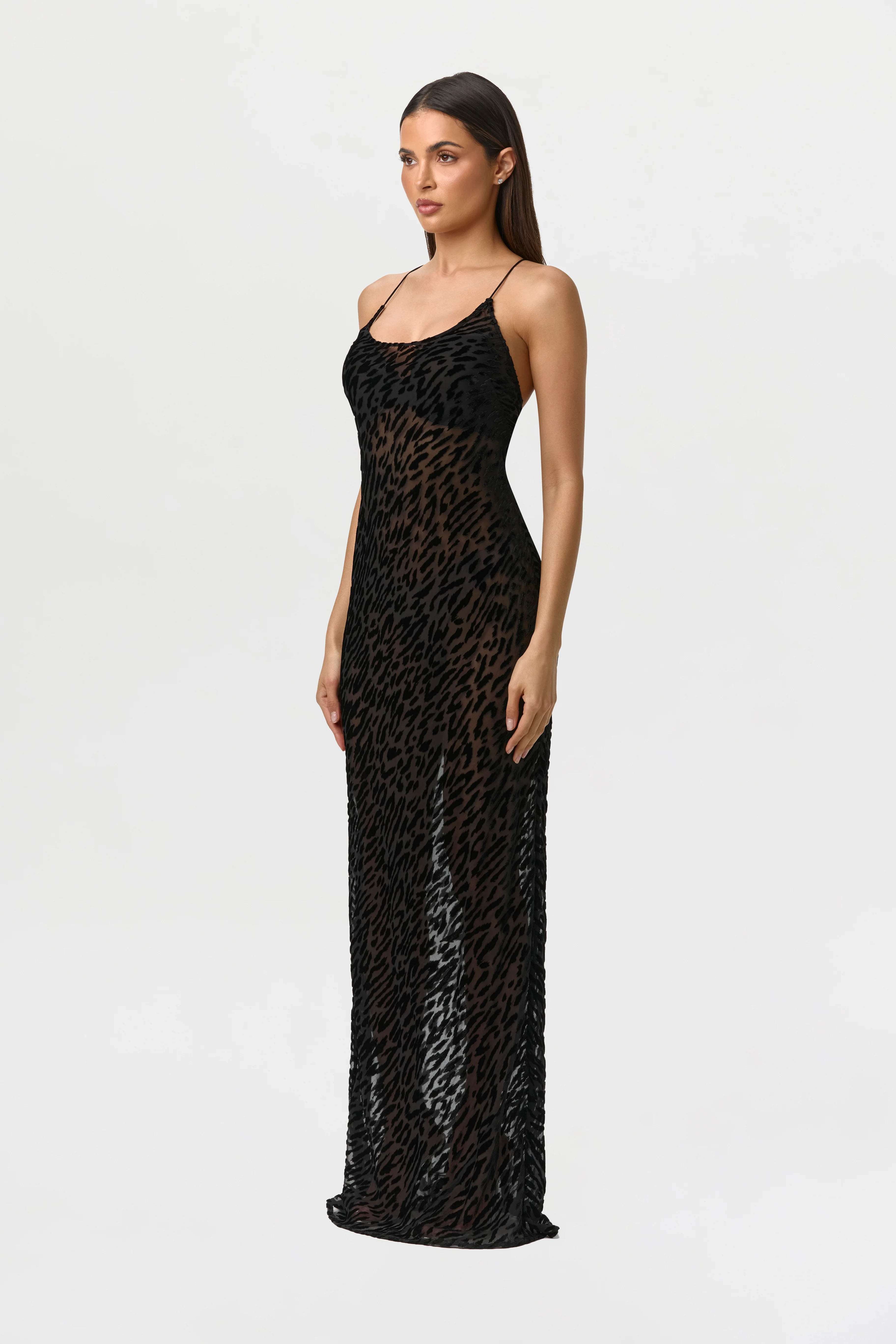 Burnout Lace-UP Maxi Dress - Image 5