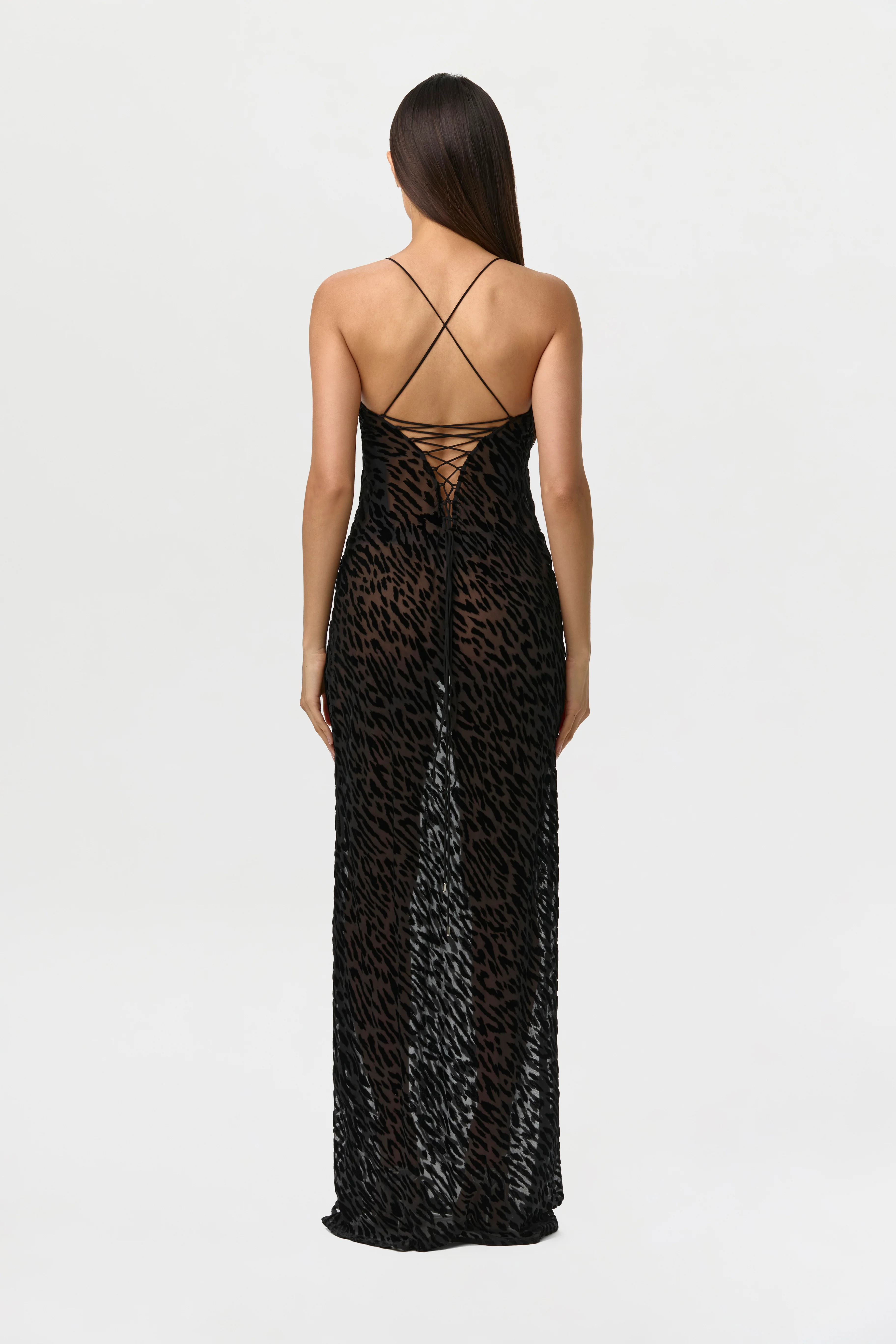 Burnout Lace-UP Maxi Dress - Image 6