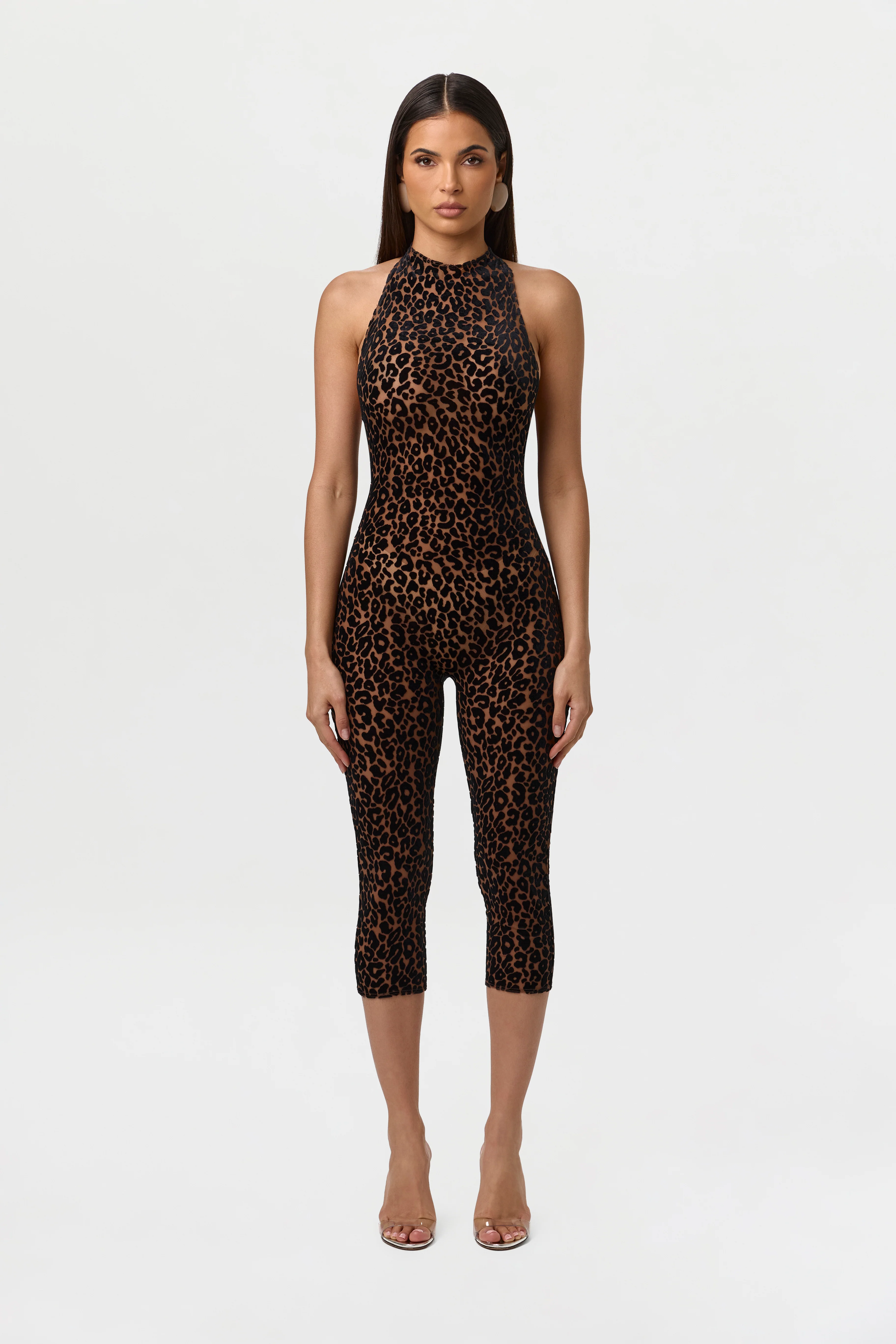 Burnout Halter Capri Jumpsuit Petite - Image 4
