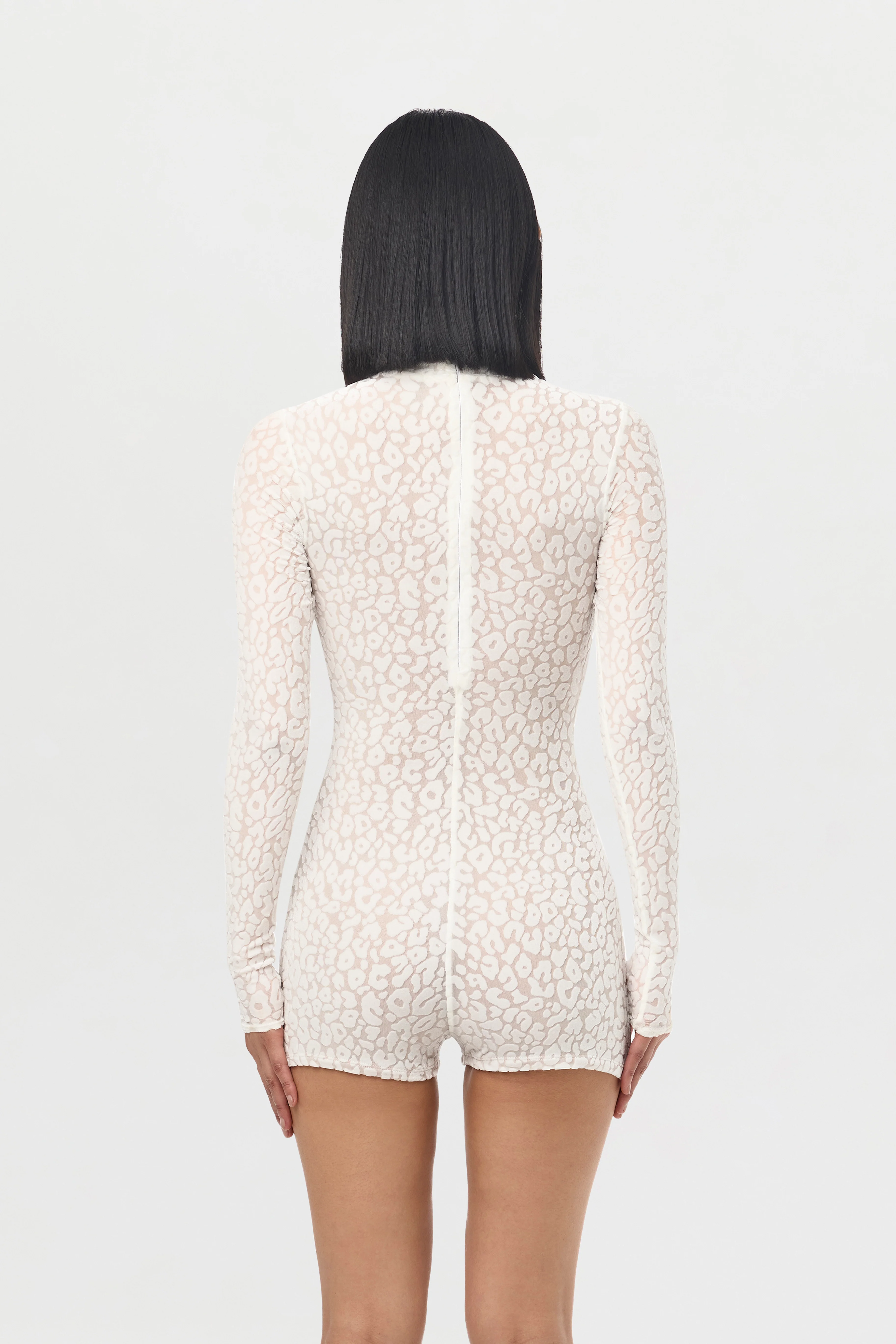 Burnout Print Turtleneck Romper - Image 40