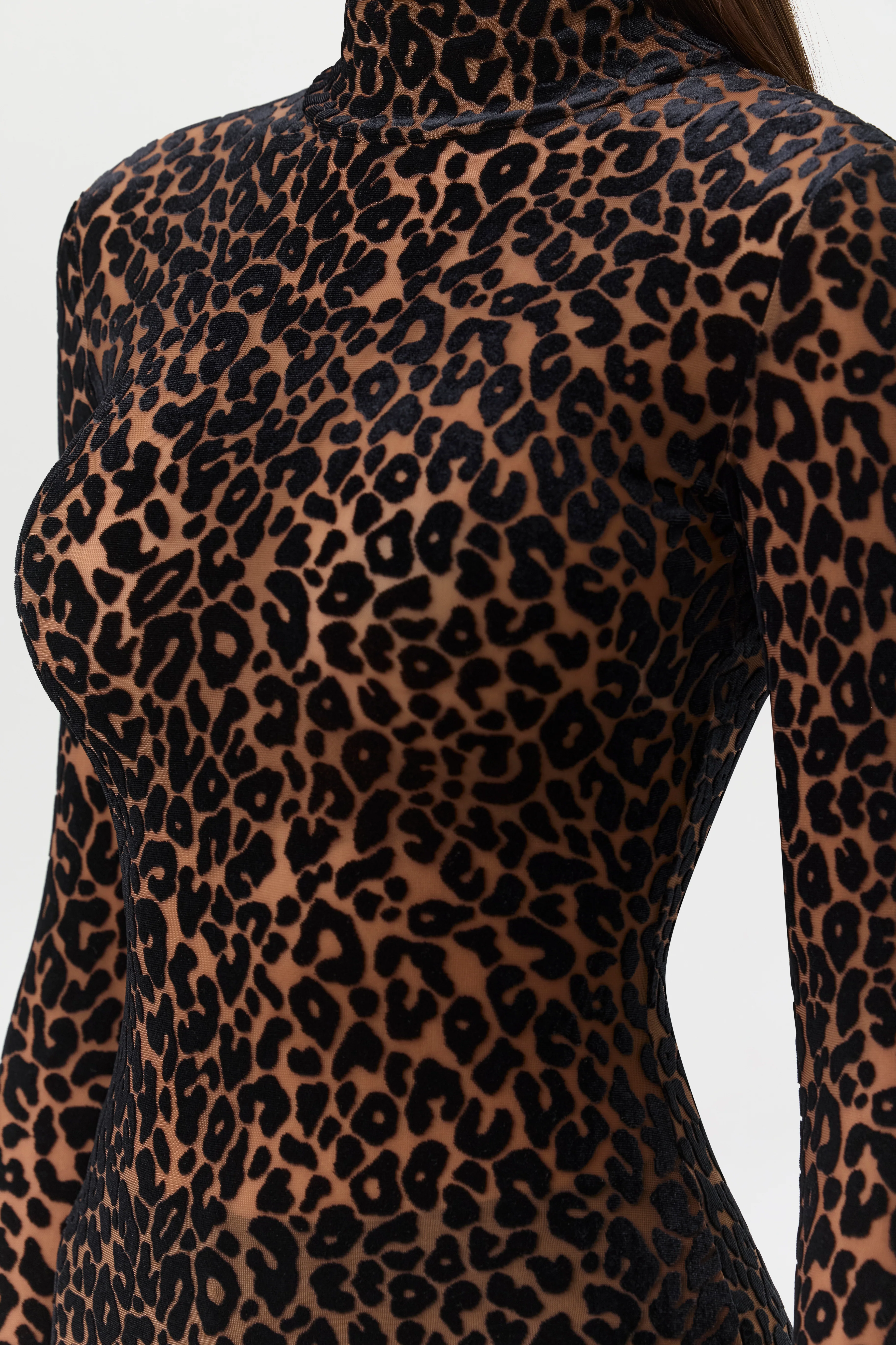 Burnout Print Turtleneck Romper - Image 5