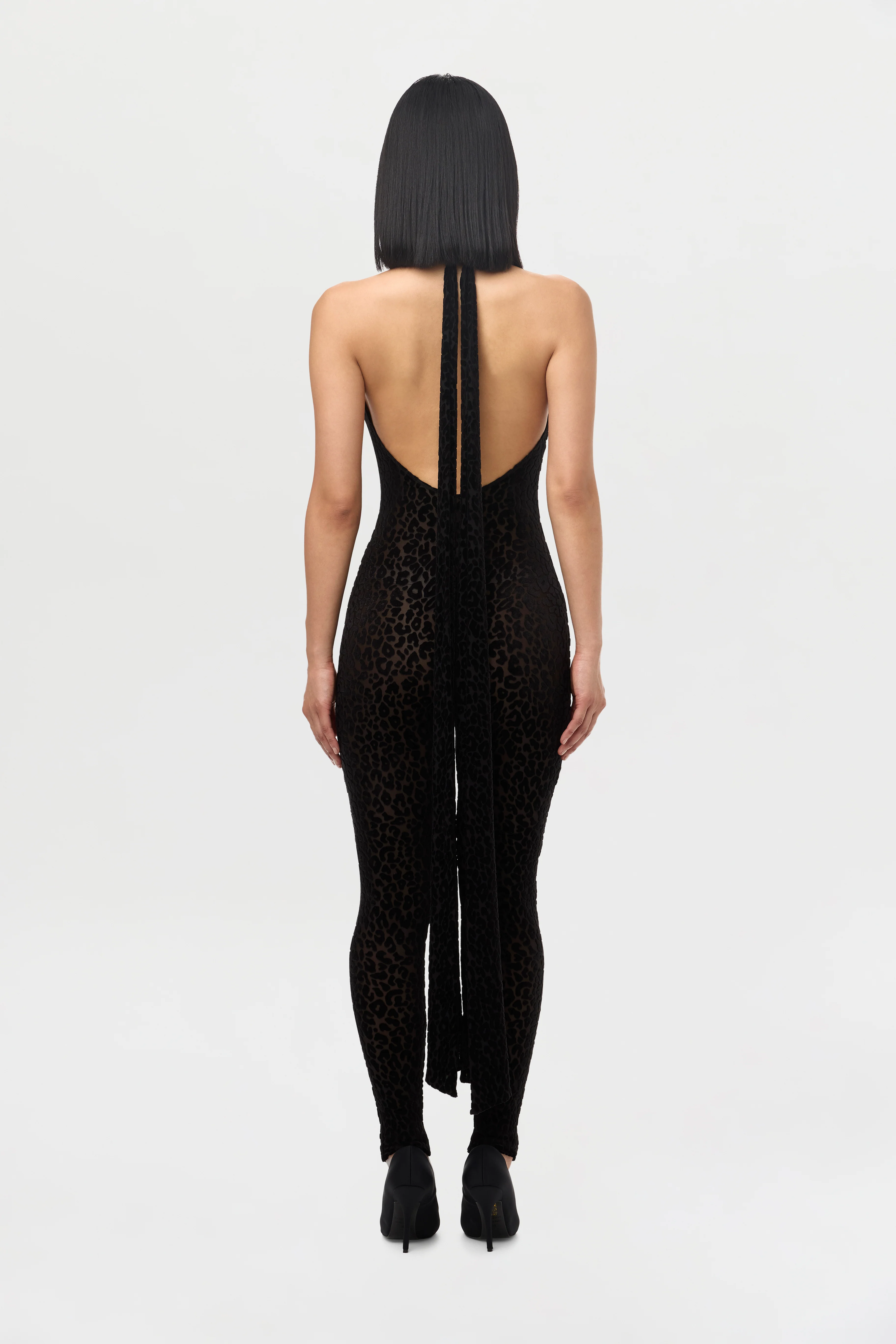 Burnout Print Halter Jumpsuit - Image 6