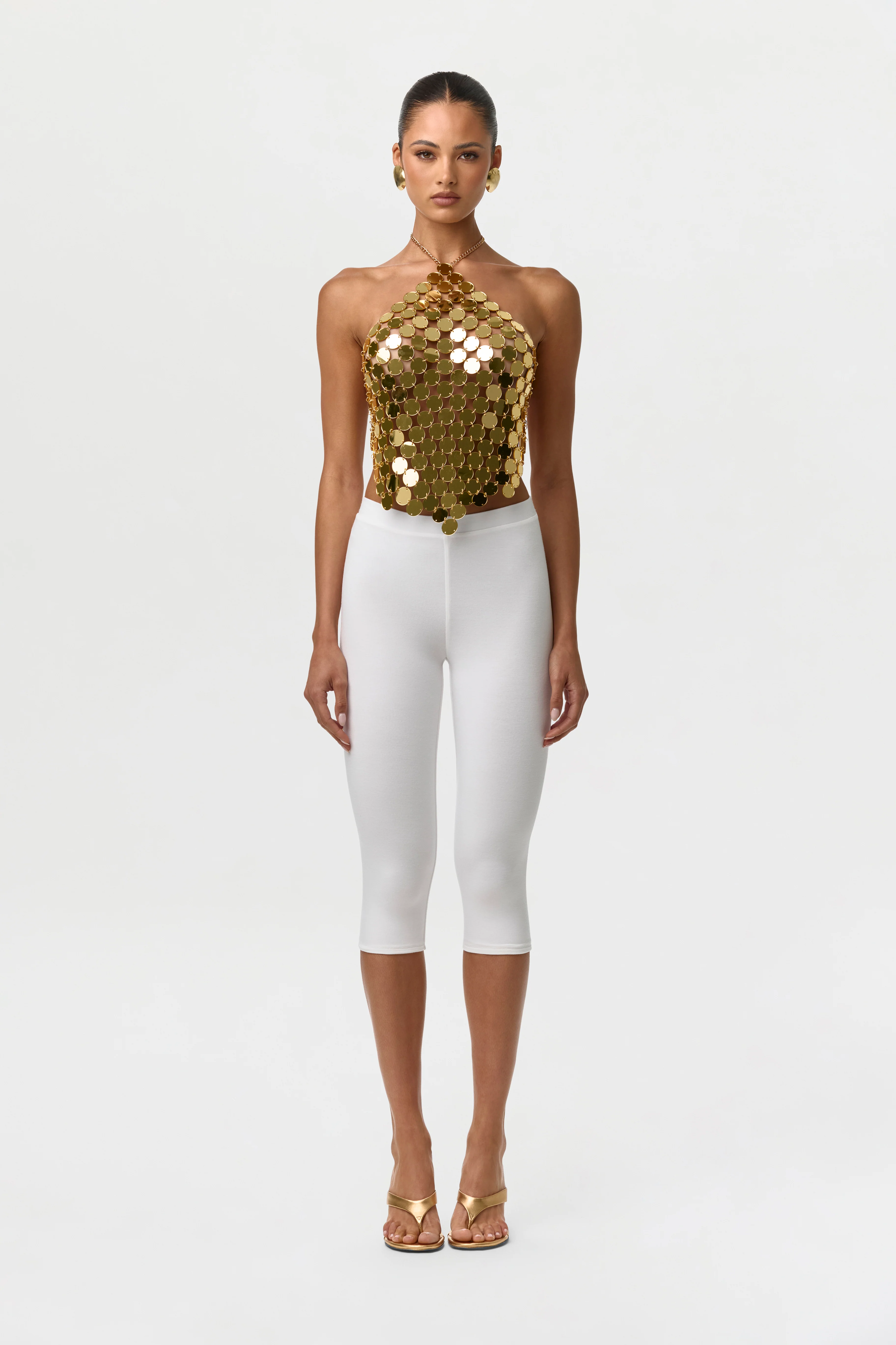 Chain Link Sequin Halter Top - Image 2