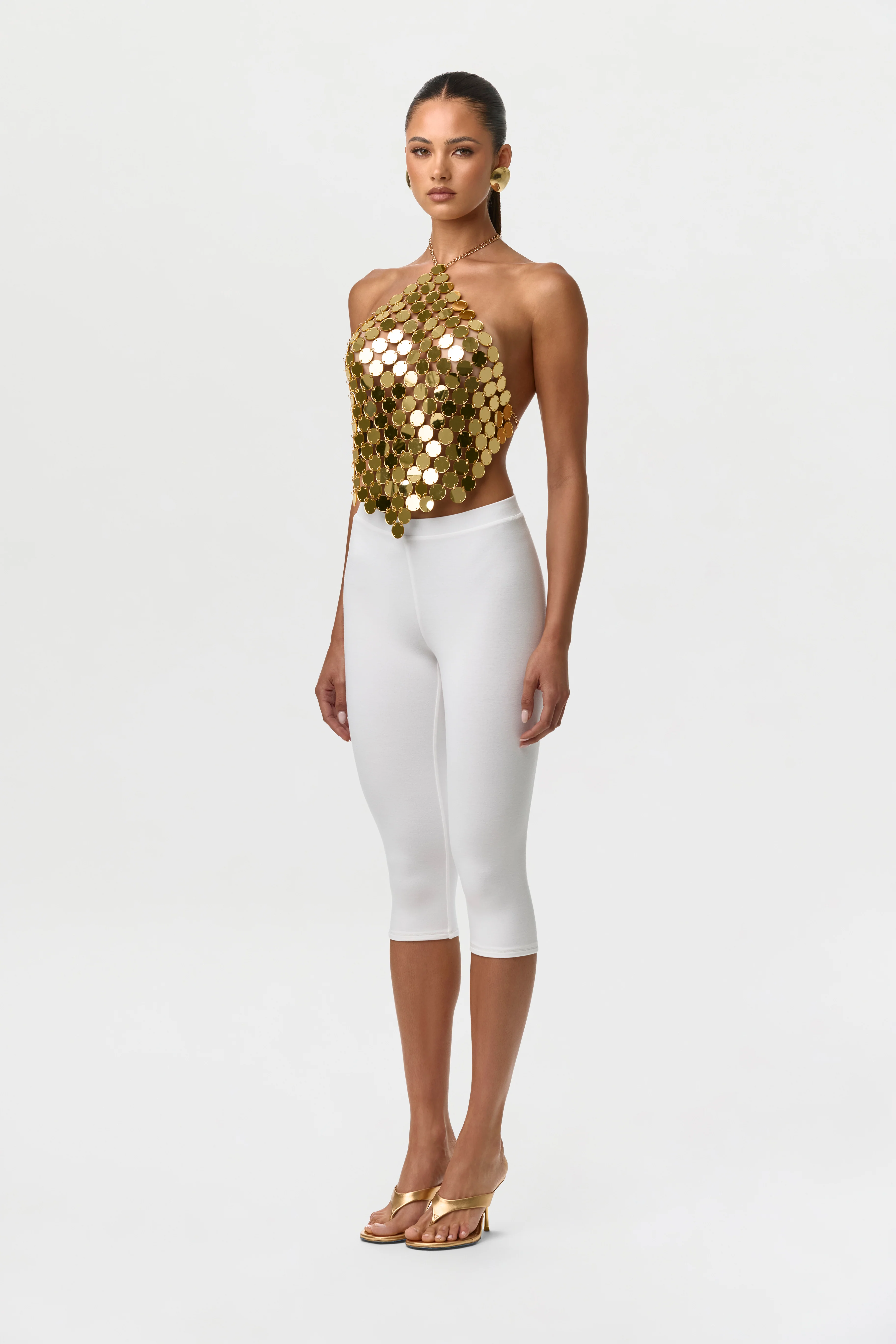 Chain Link Sequin Halter Top - Image 4