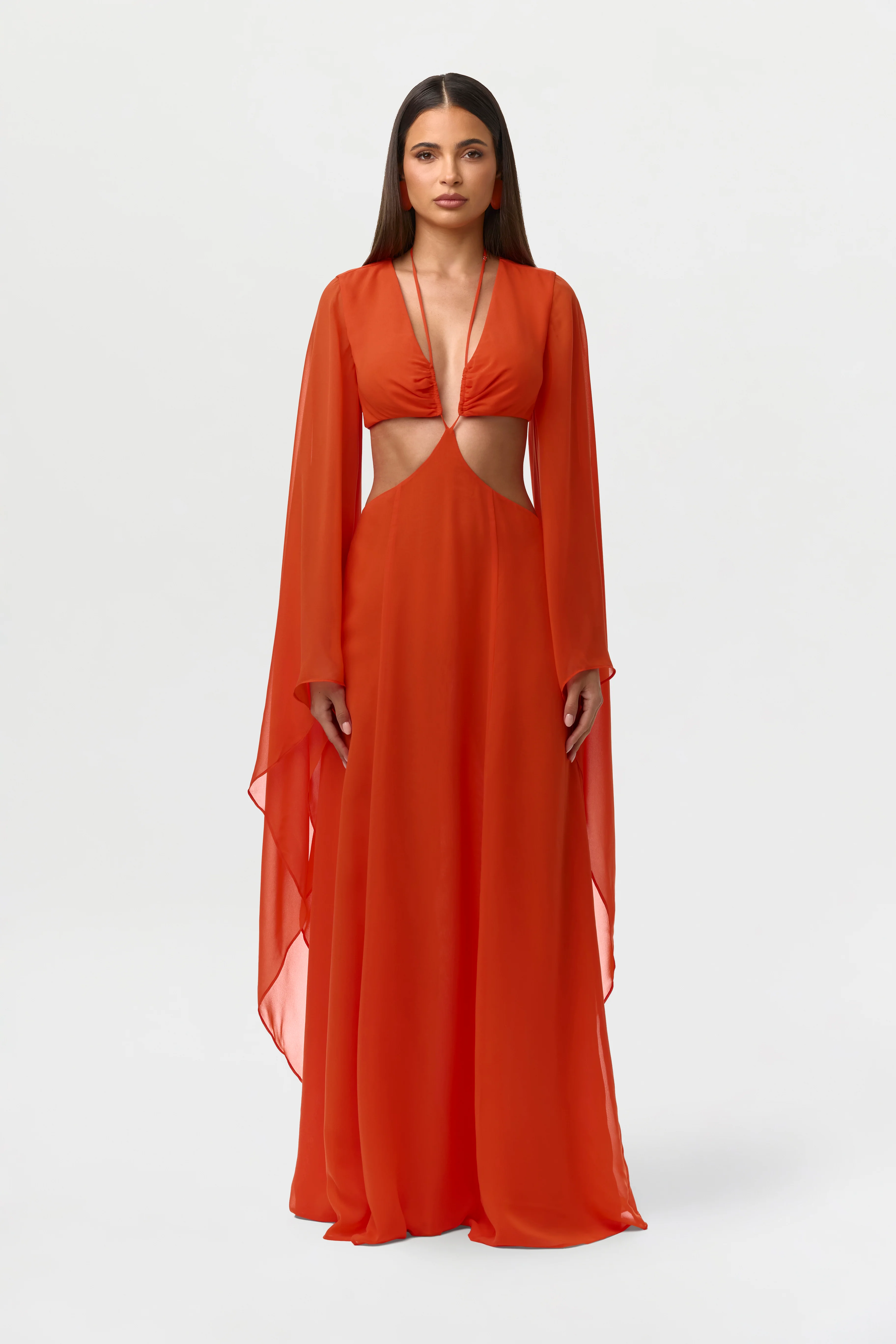Chiffon Cutout Maxi Dress - Image 2