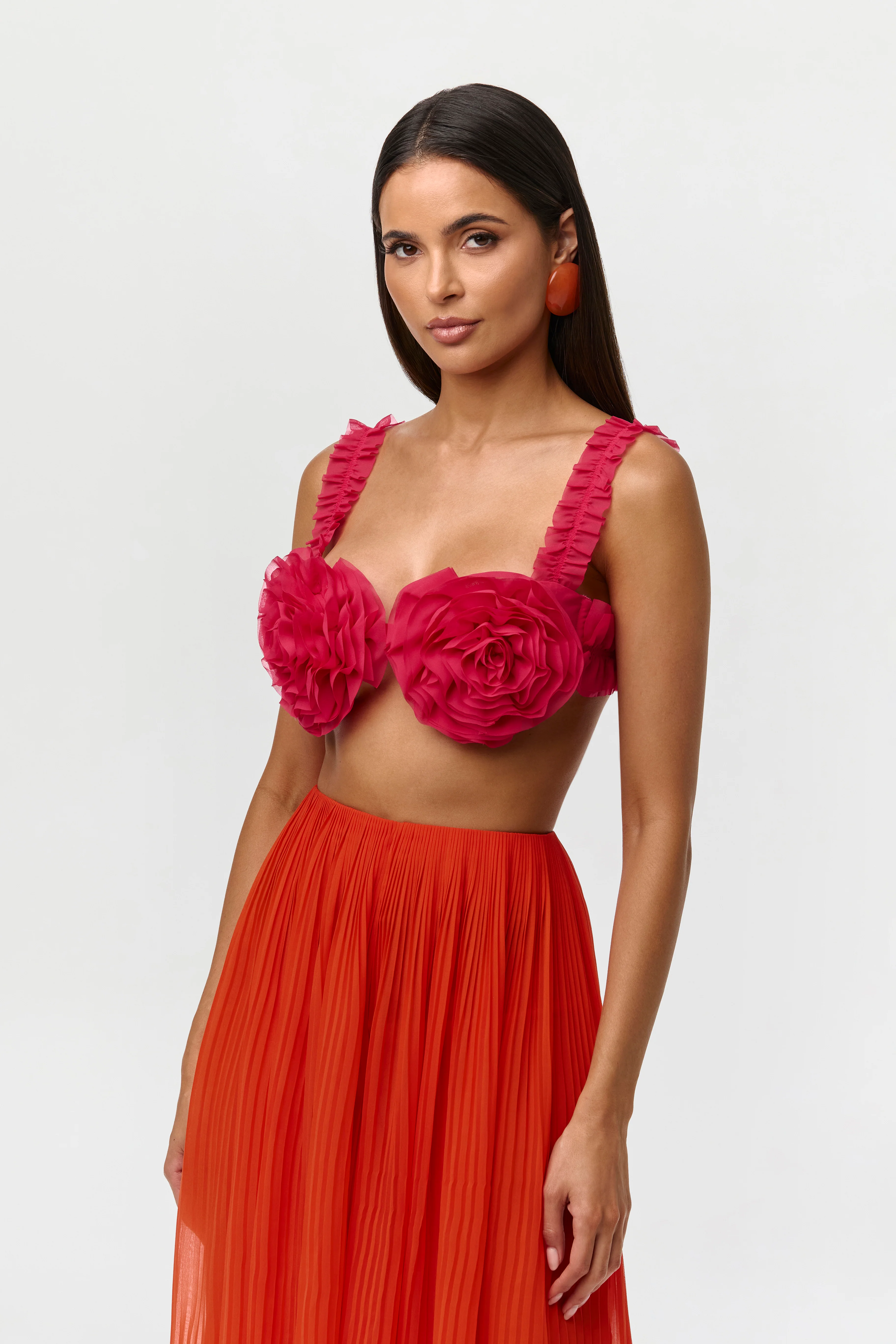 Chiffon Floral Crop Top - Image 3
