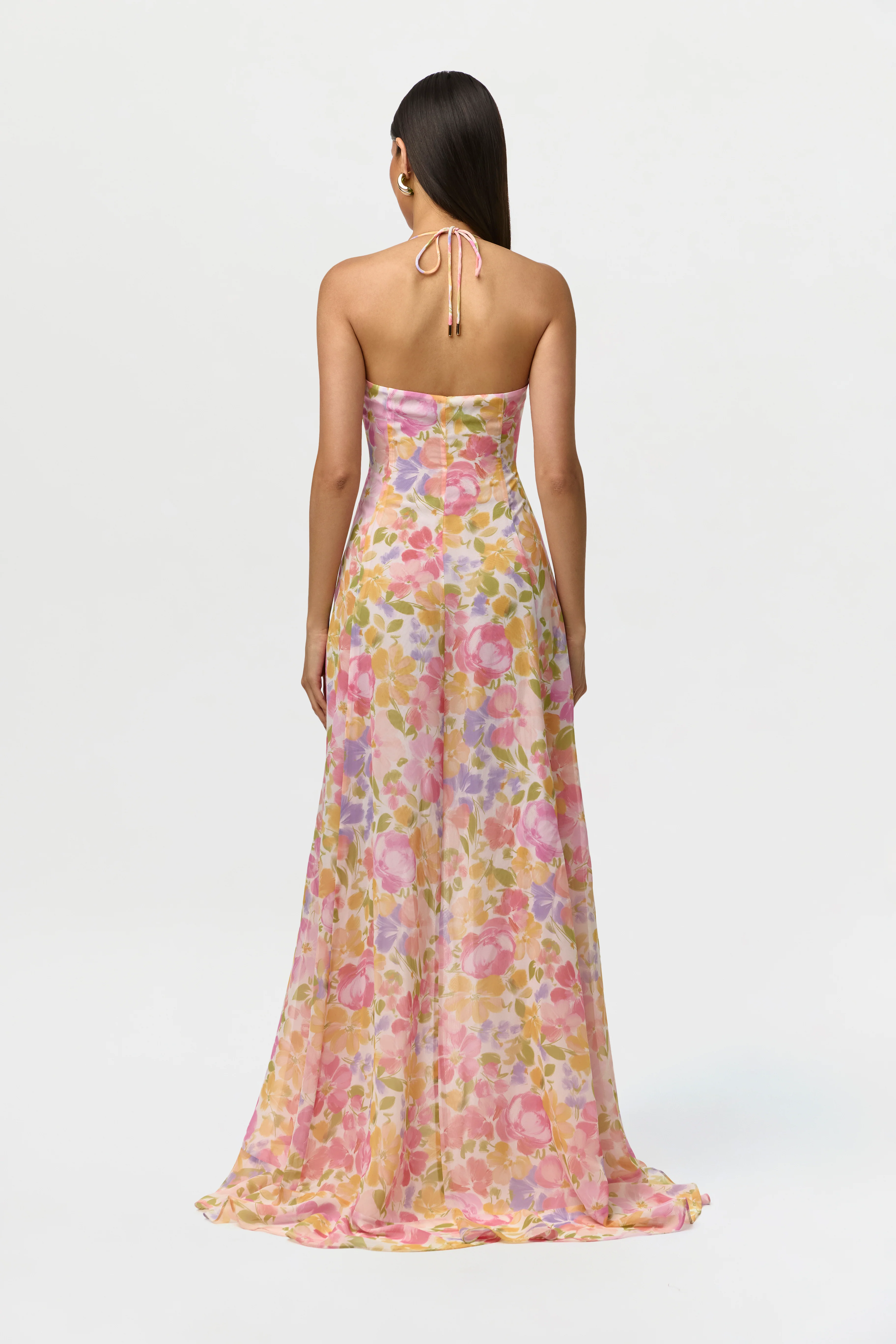 Chiffon Print Ruffle Dress - Image 4