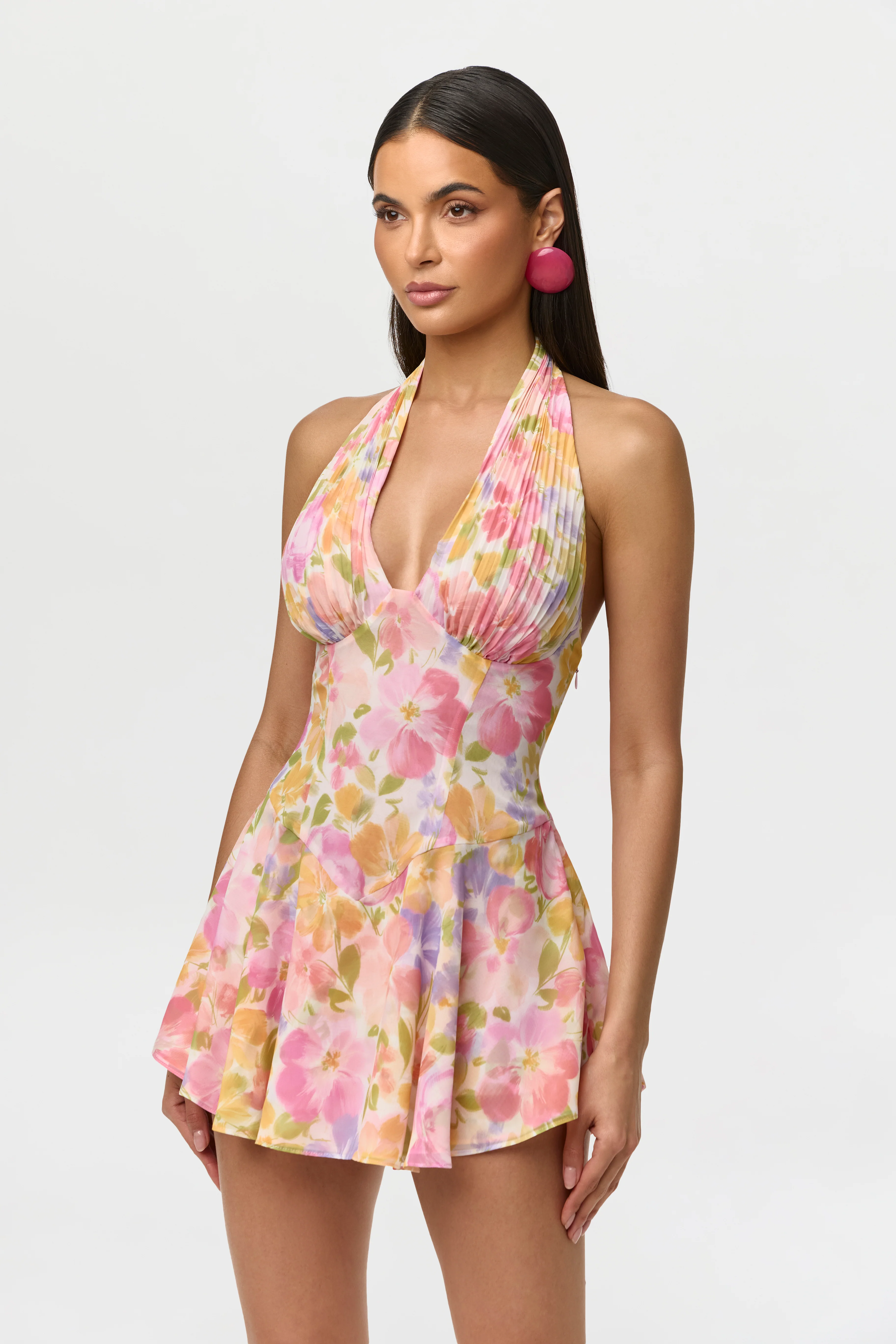Chiffon Print Halter Romper - Image 4