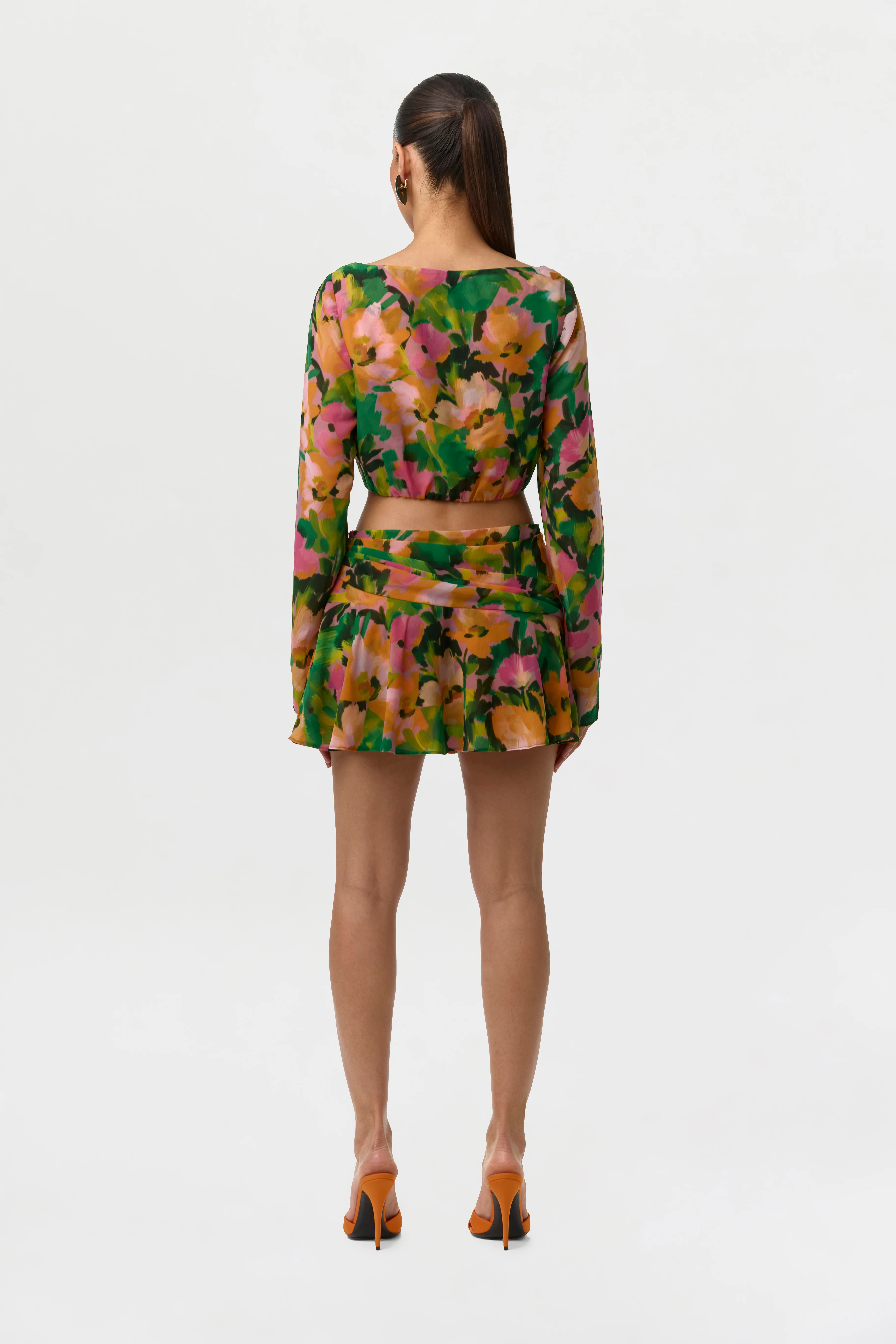 Chiffon Print Ruffle Mini Skirt - Image 5