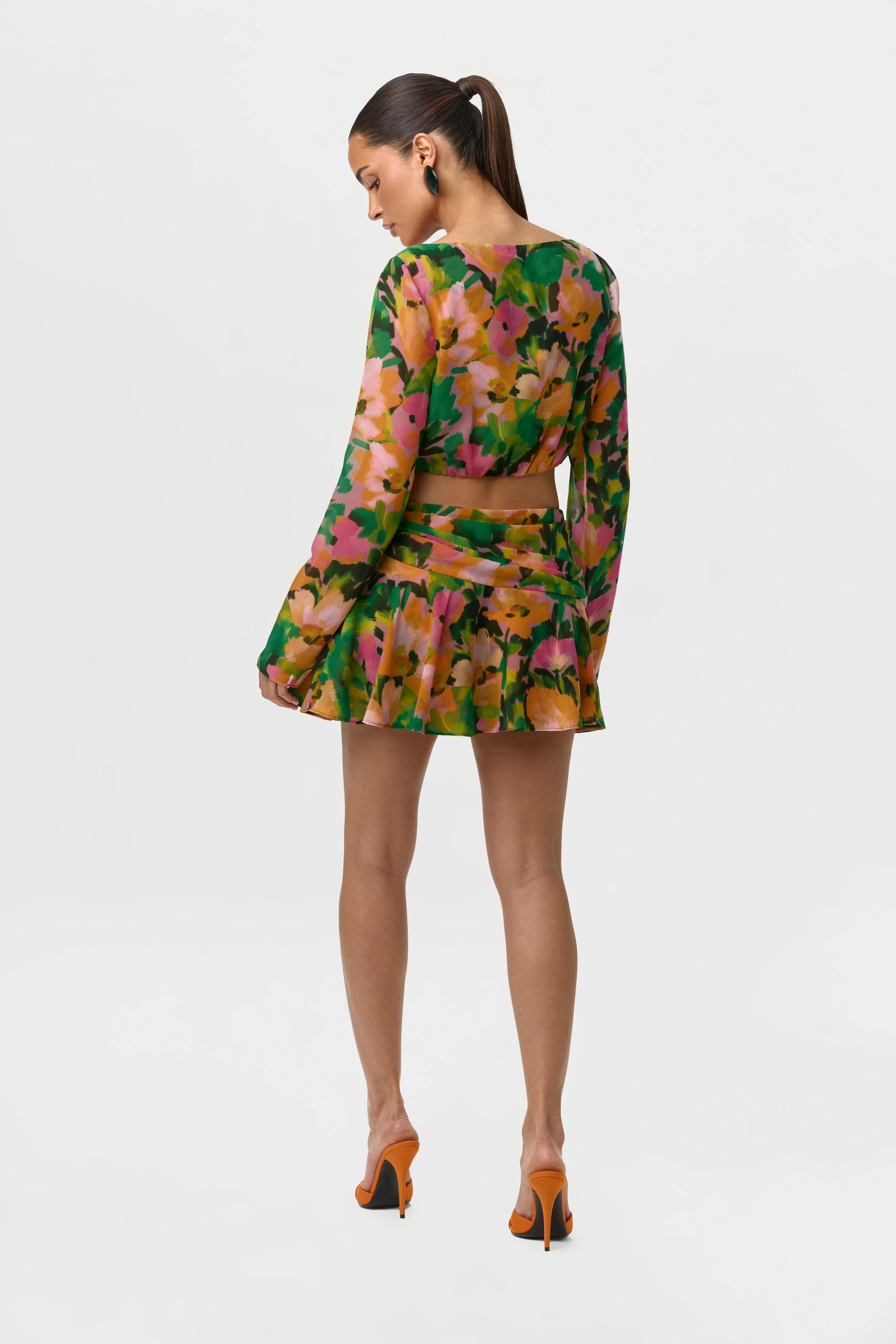 Chiffon Print Ruffle Mini Skirt - Image 6