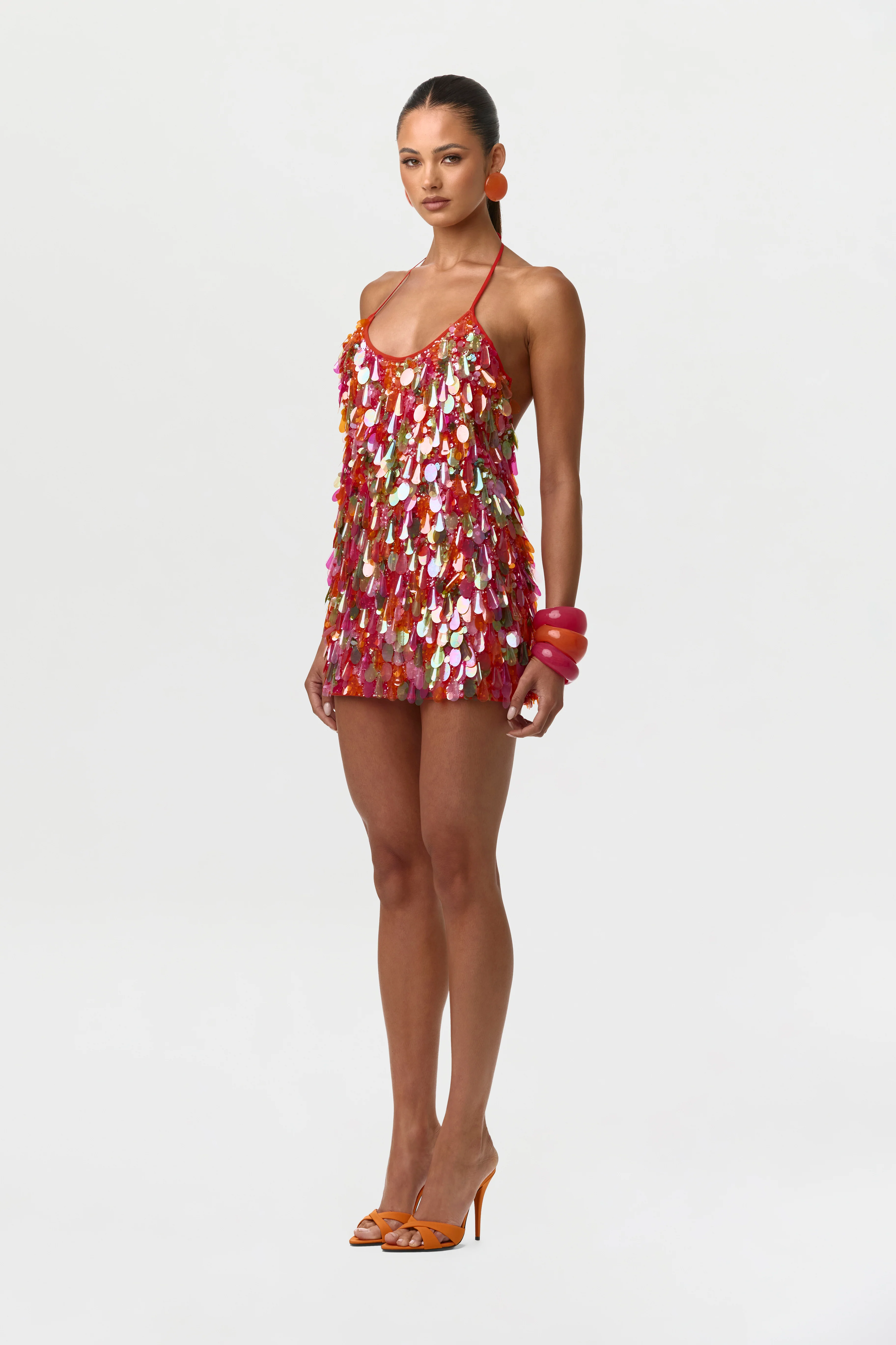 Sequin Halter Mini Dress - Image 2
