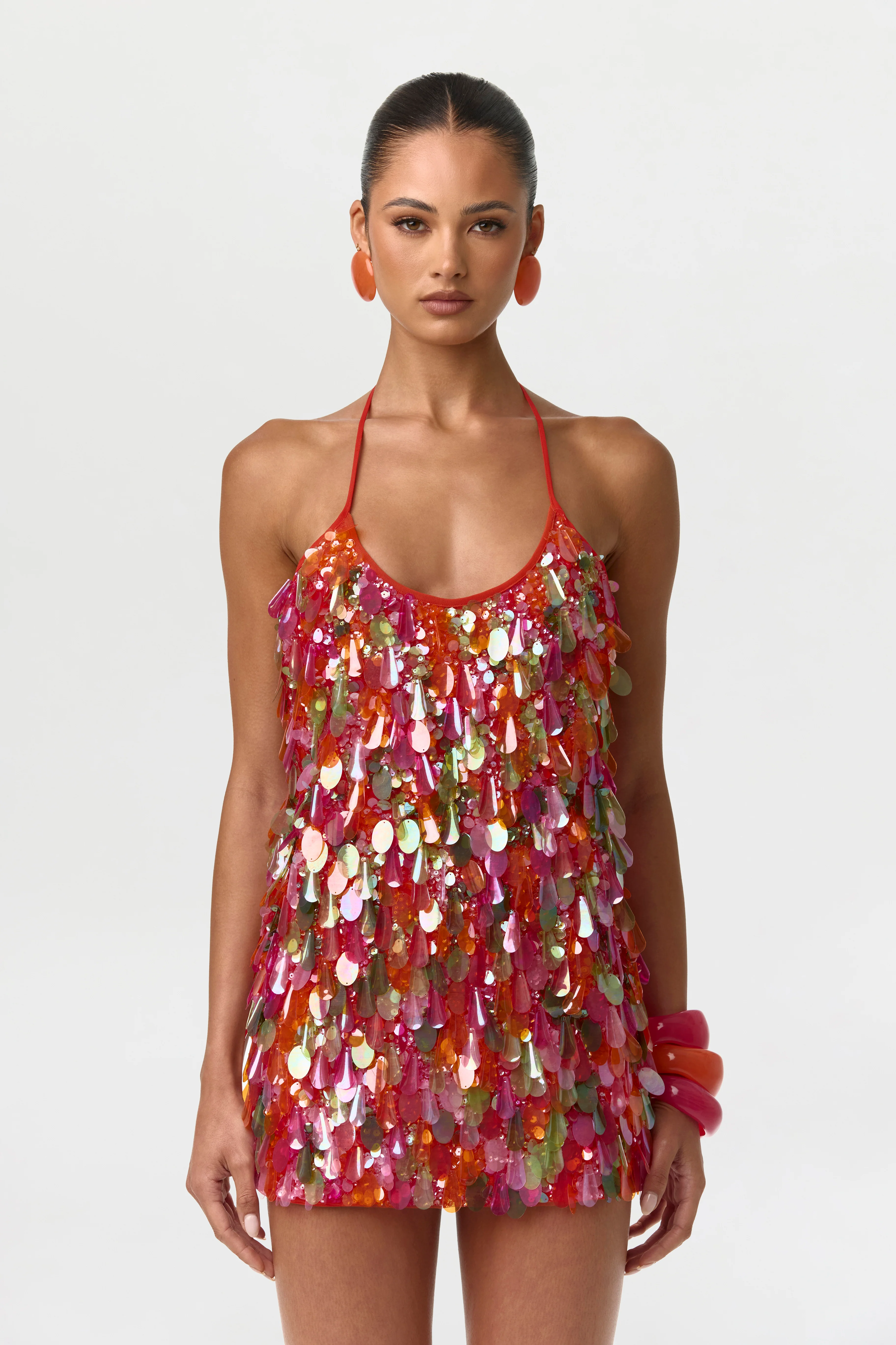 Sequin Halter Mini Dress - Image 3