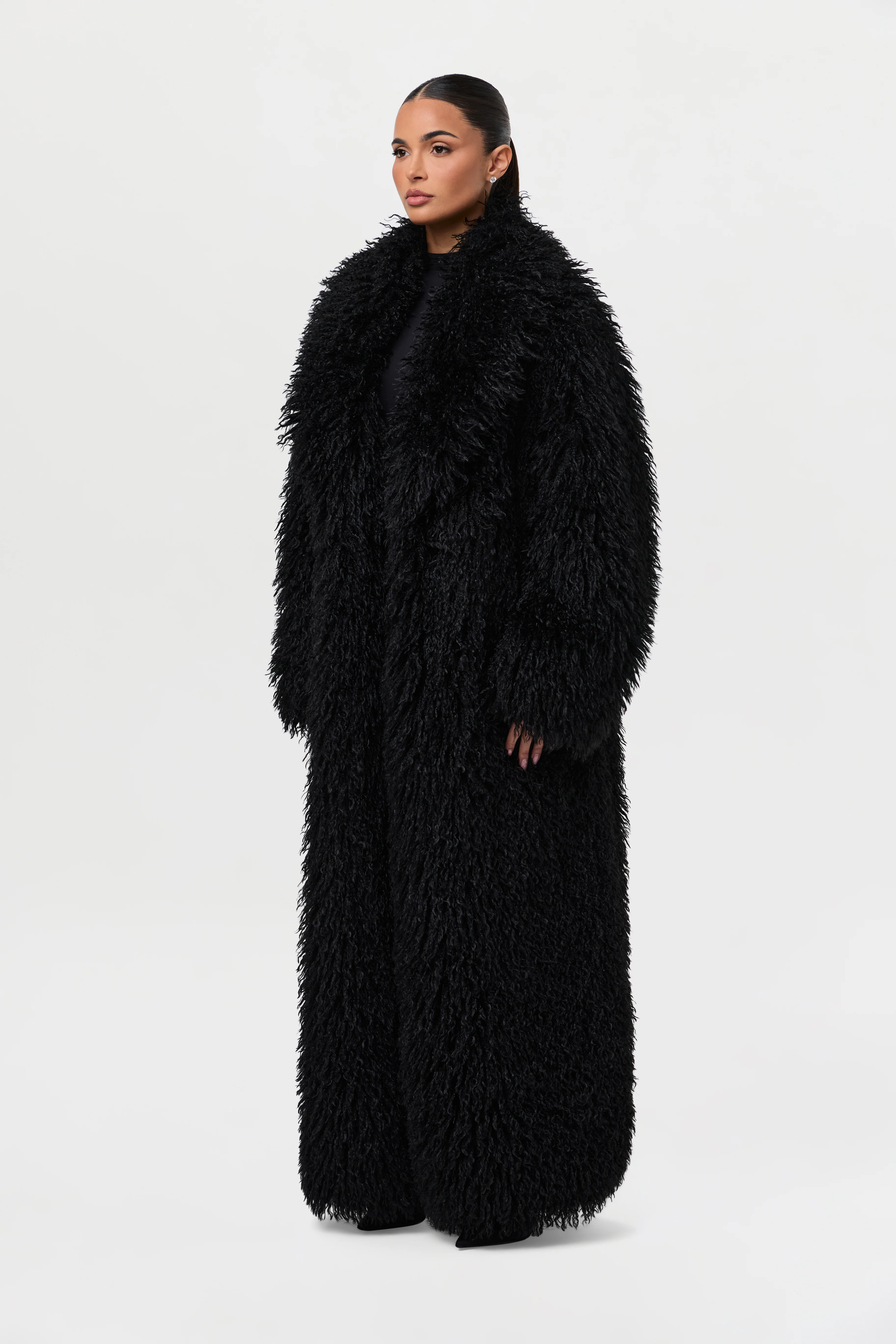 Faux Fur Plush Long Coat - Image 7