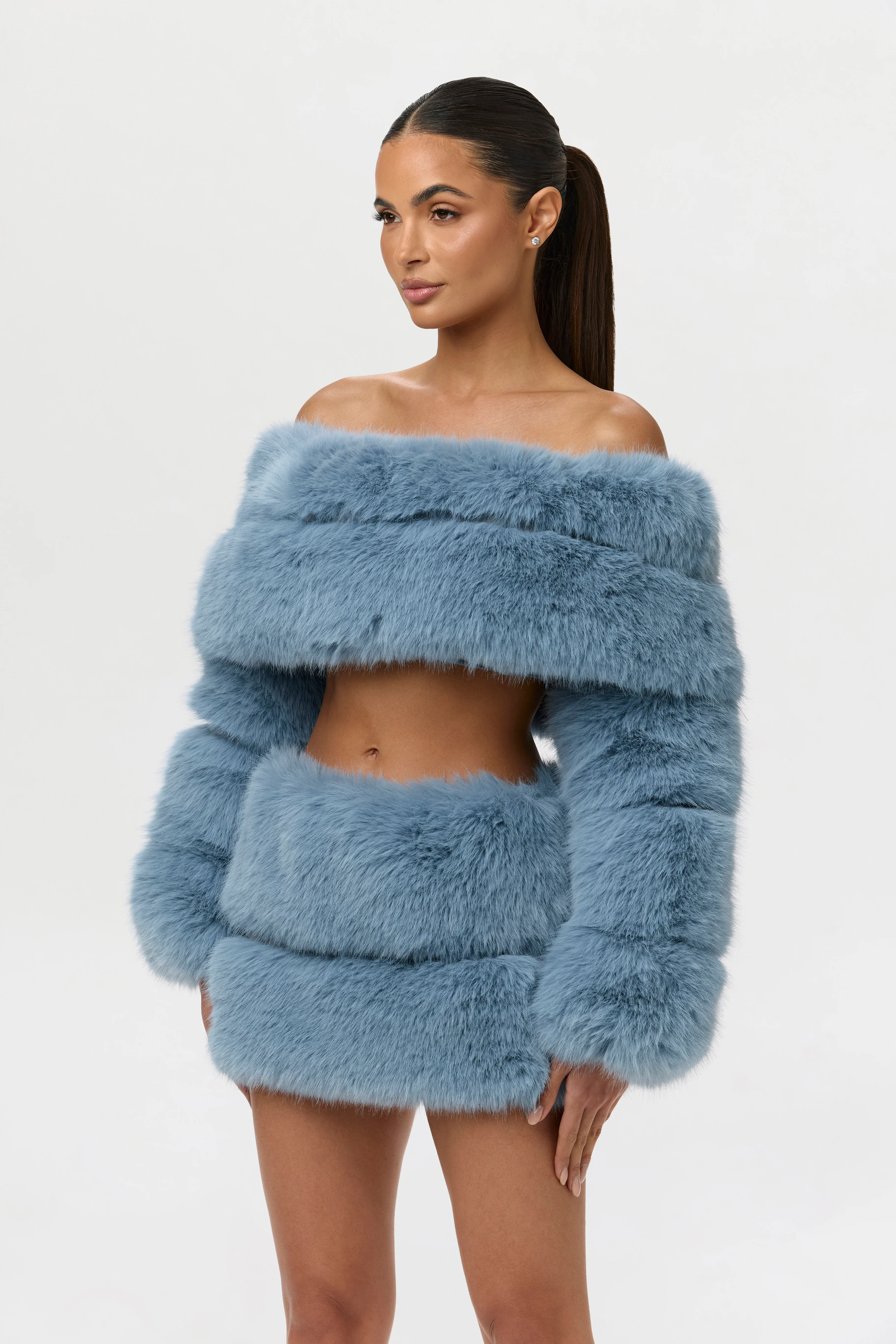 Faux Fur Off-Shoulder Pelted Top - Image 4