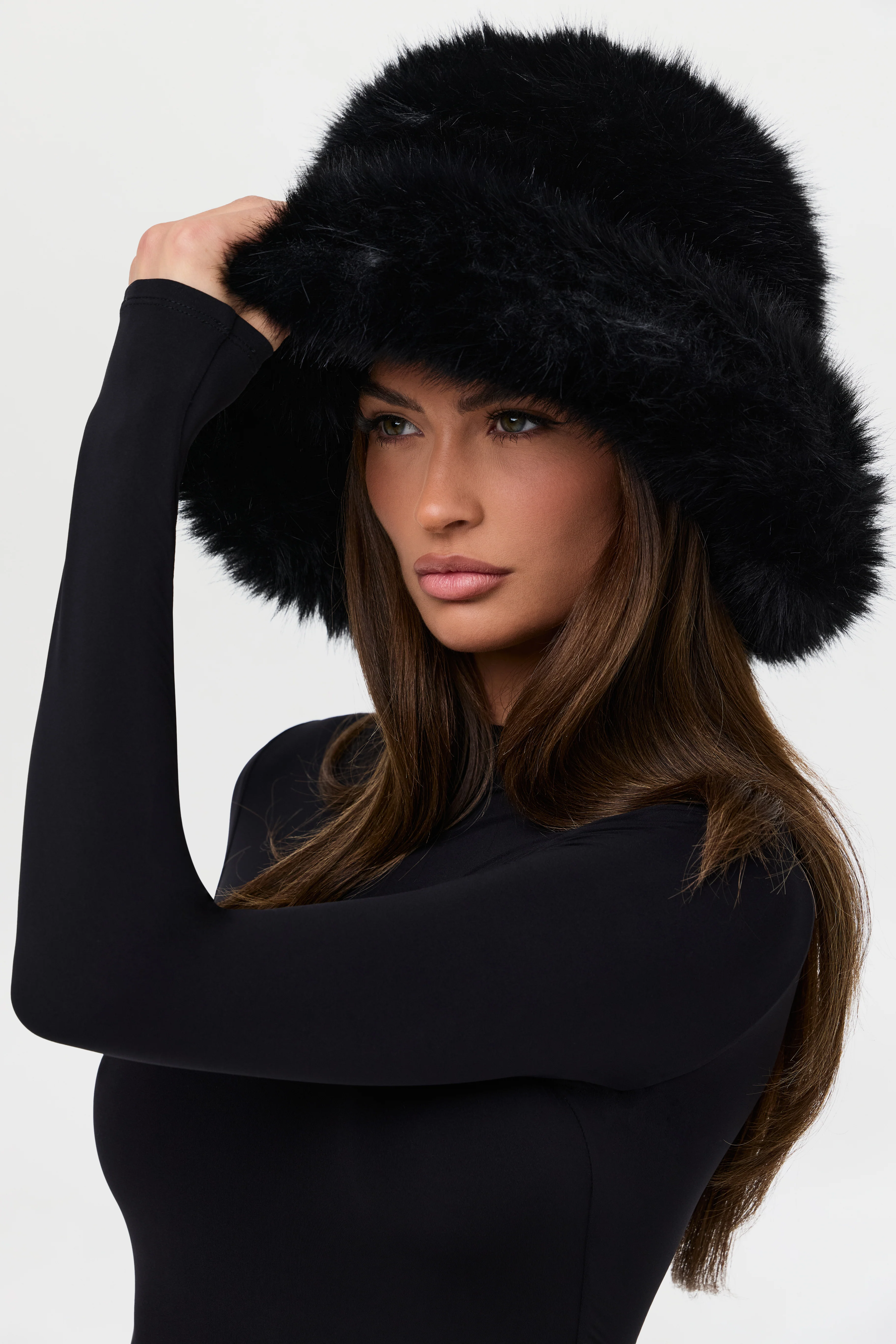 Faux Fur Oversized Bucket Hat - Image 11
