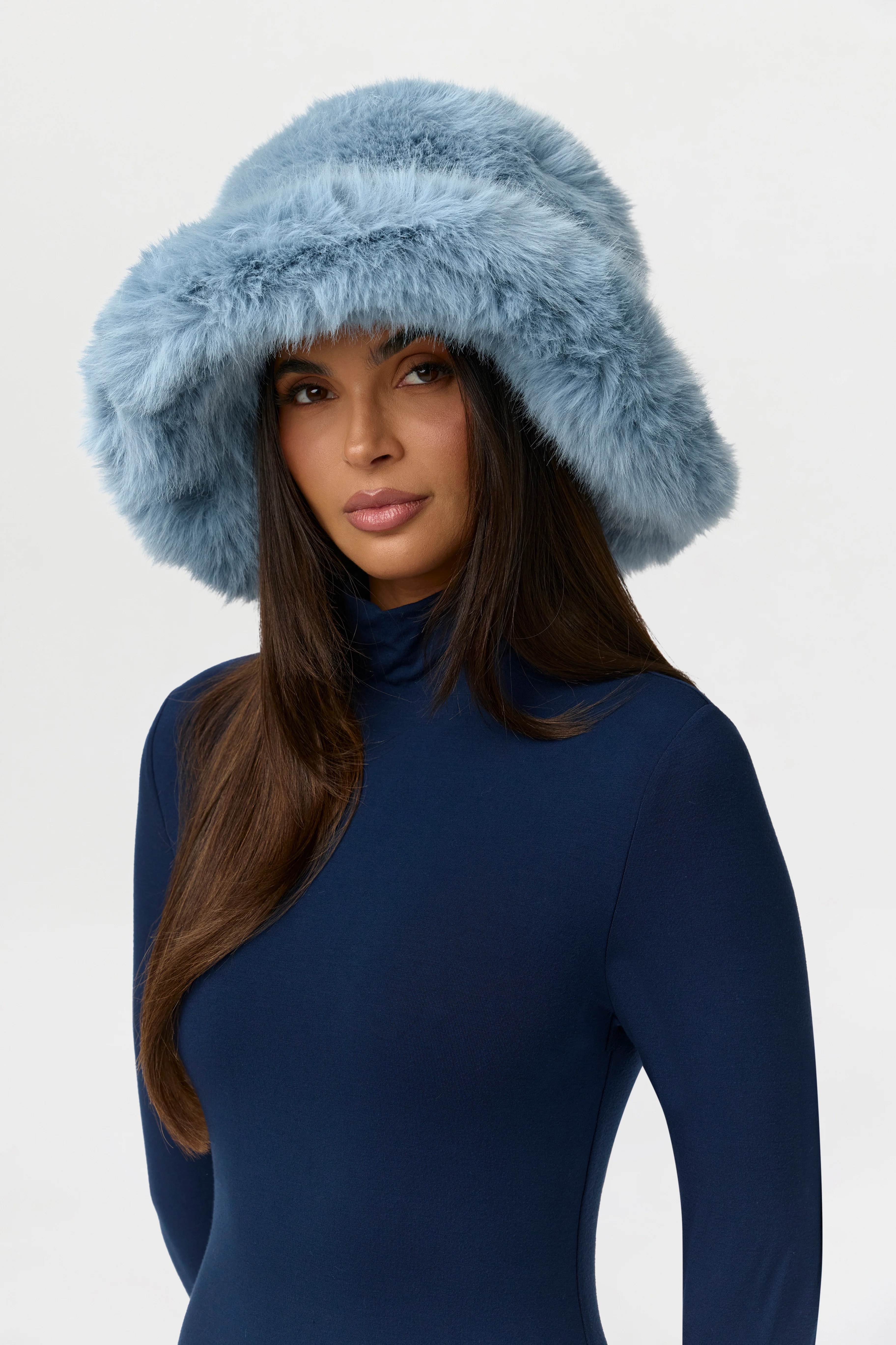 Faux Fur Oversized Bucket Hat - Image 3
