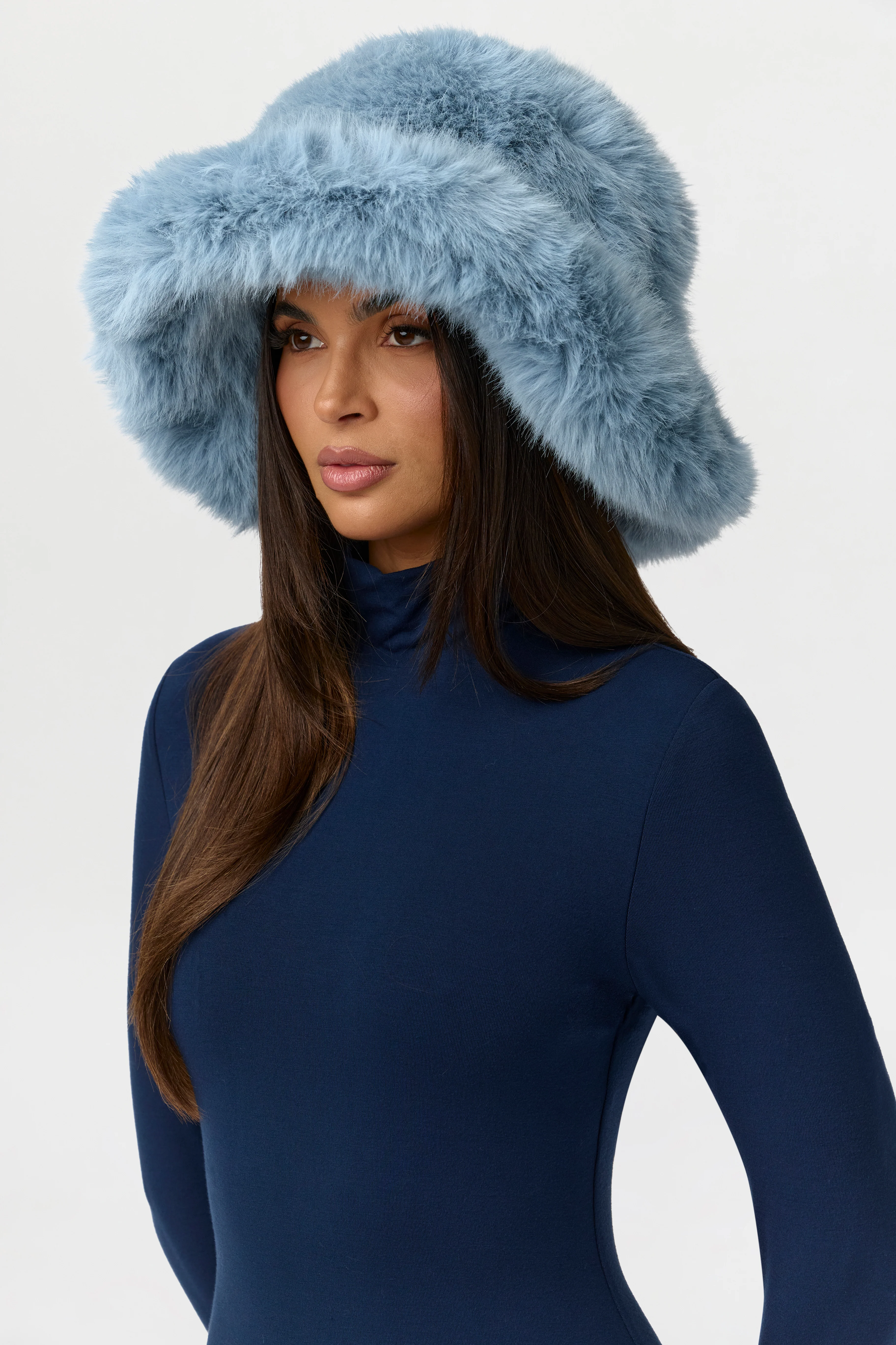 Faux Fur Oversized Bucket Hat - Image 5