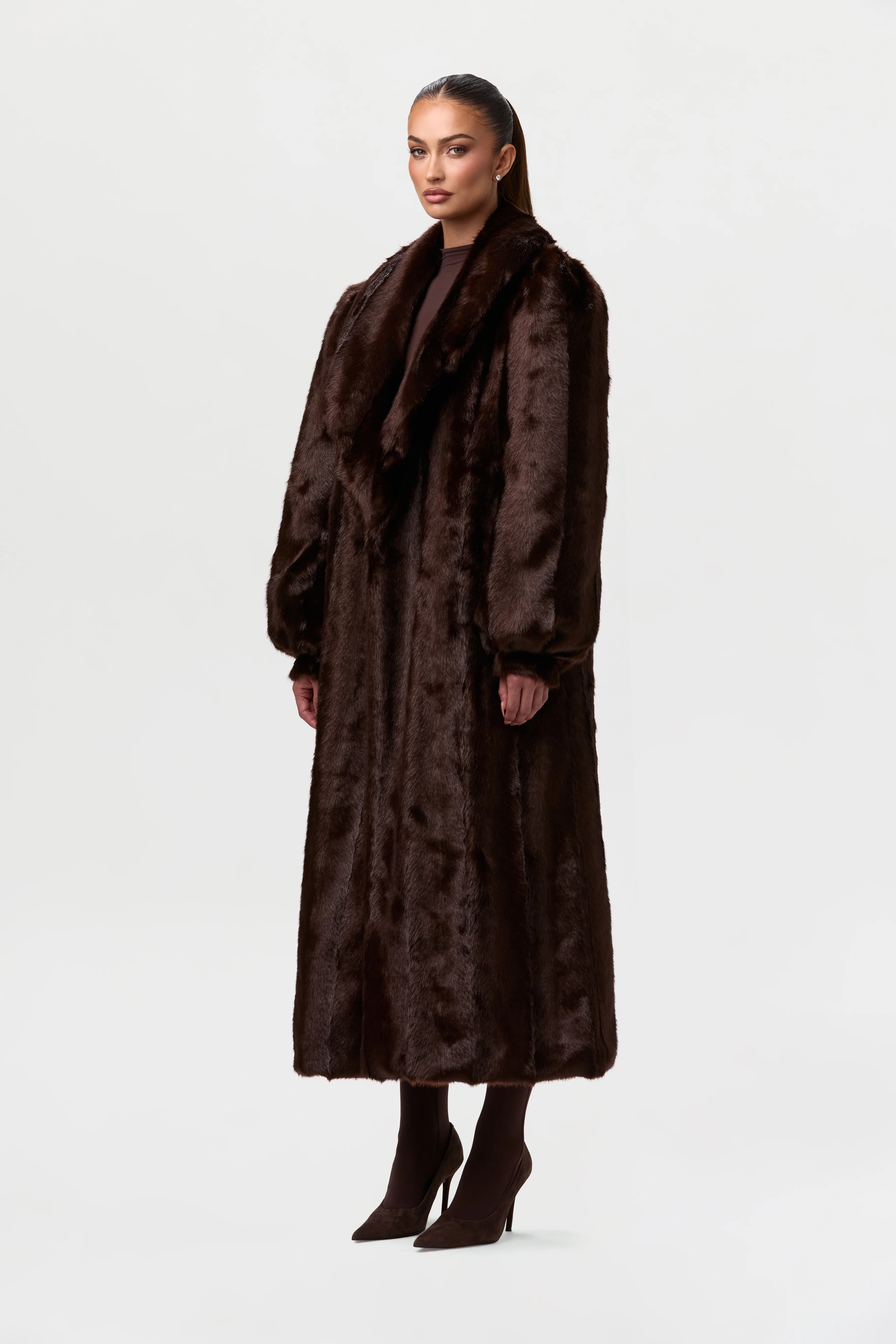 Faux Mink Long Coat - Image 12