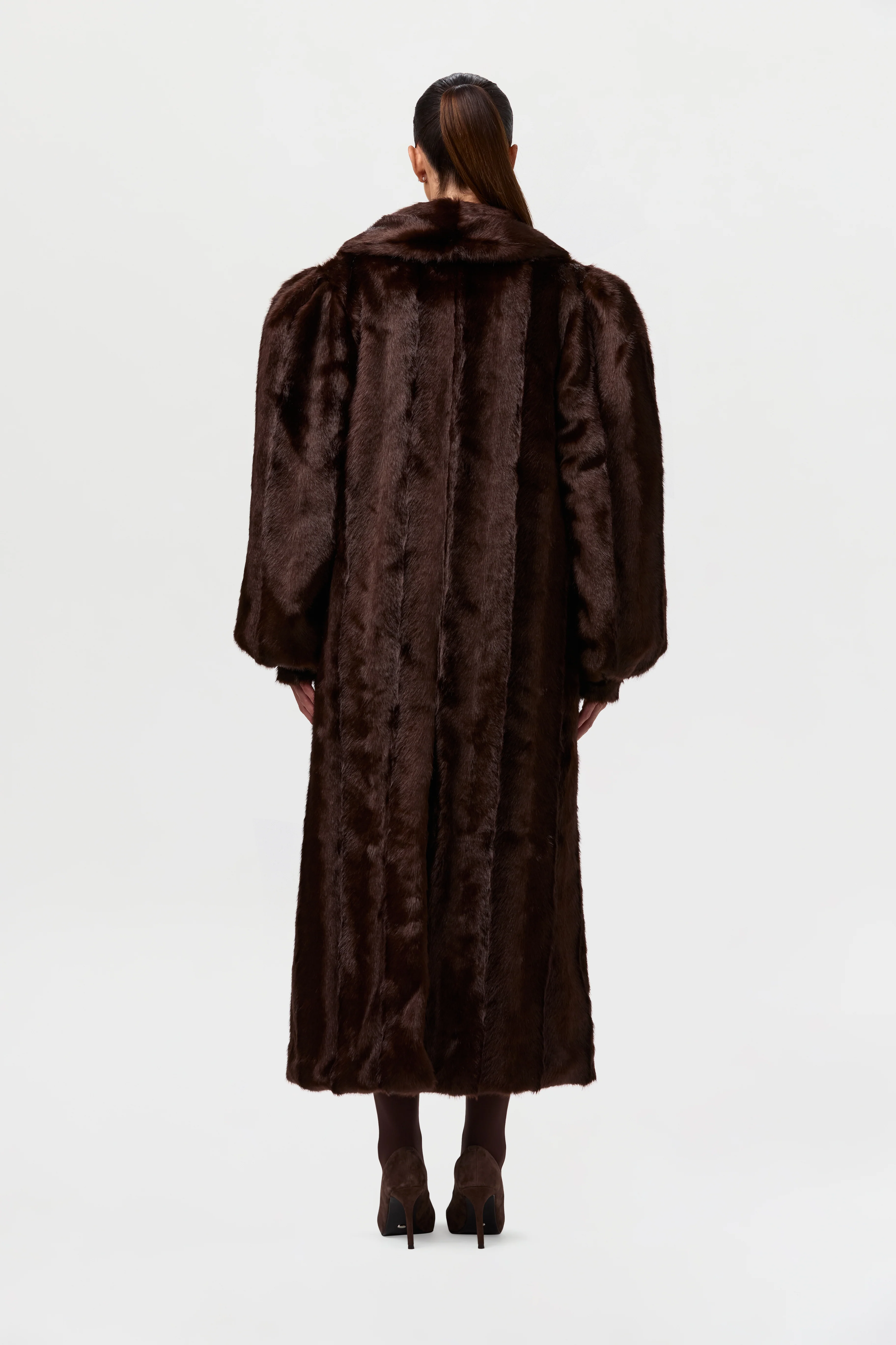 Faux Mink Long Coat - Image 15