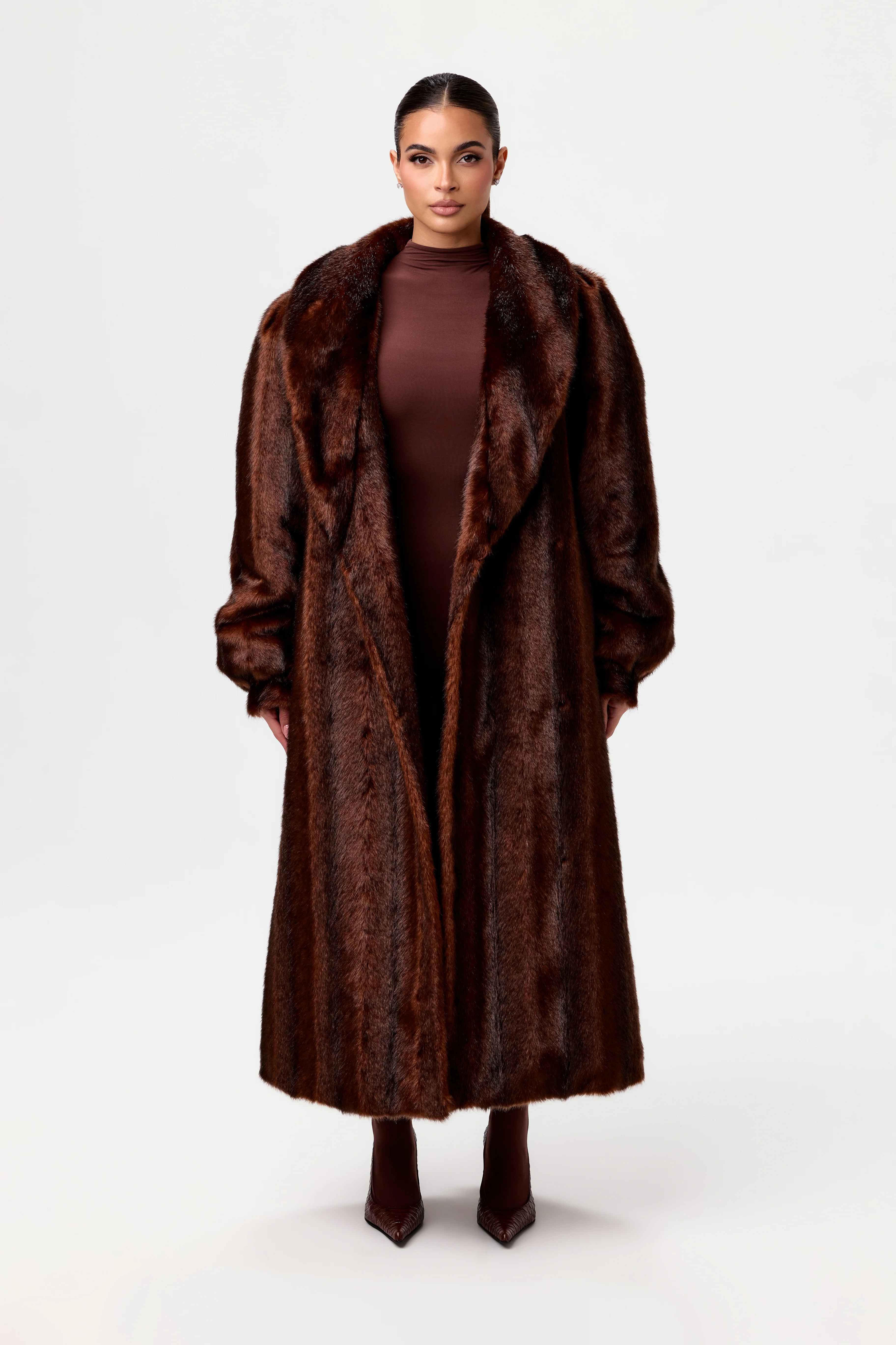 Faux Mink Long Coat - Image 17