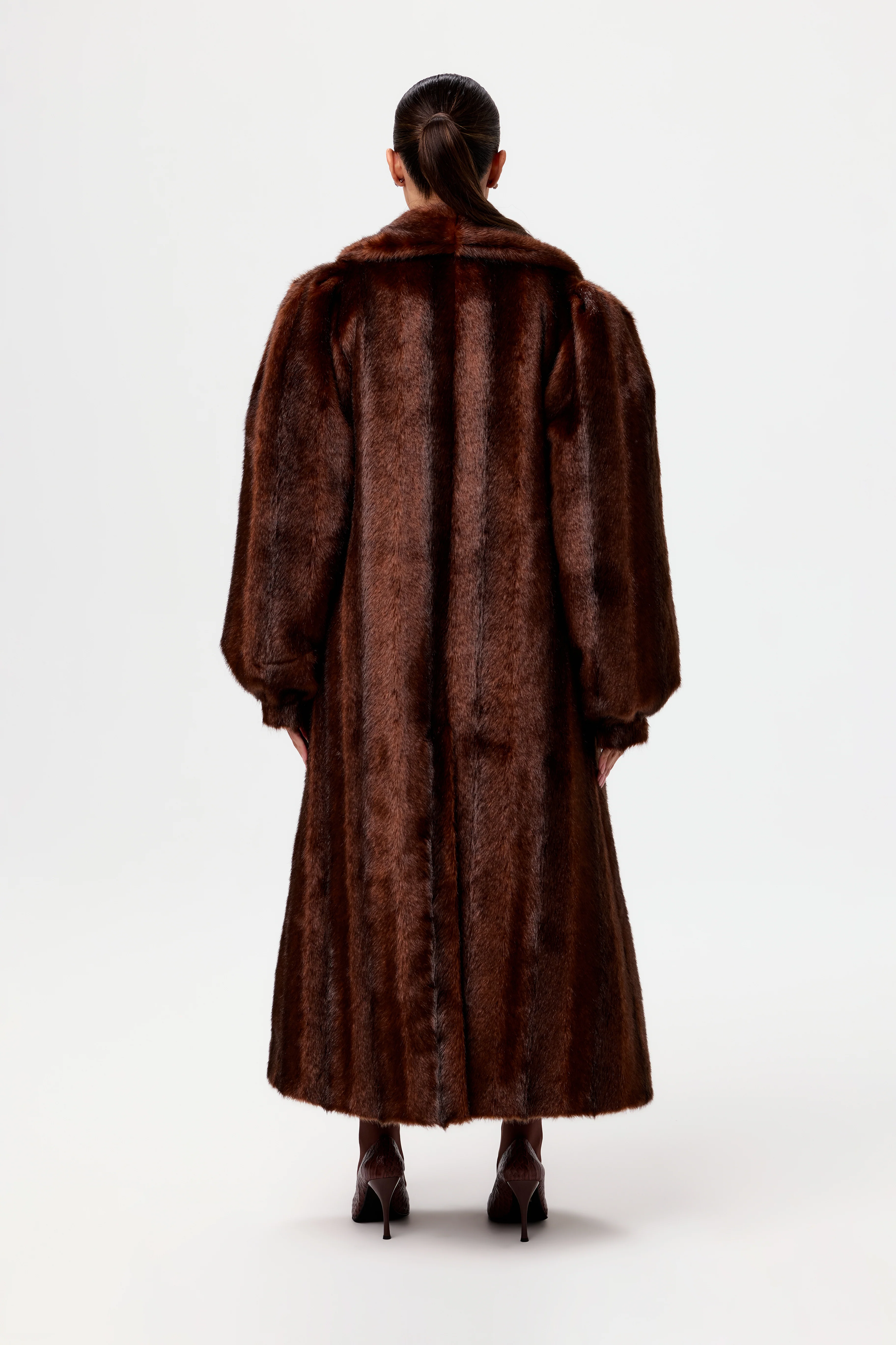 Faux Mink Long Coat - Image 23