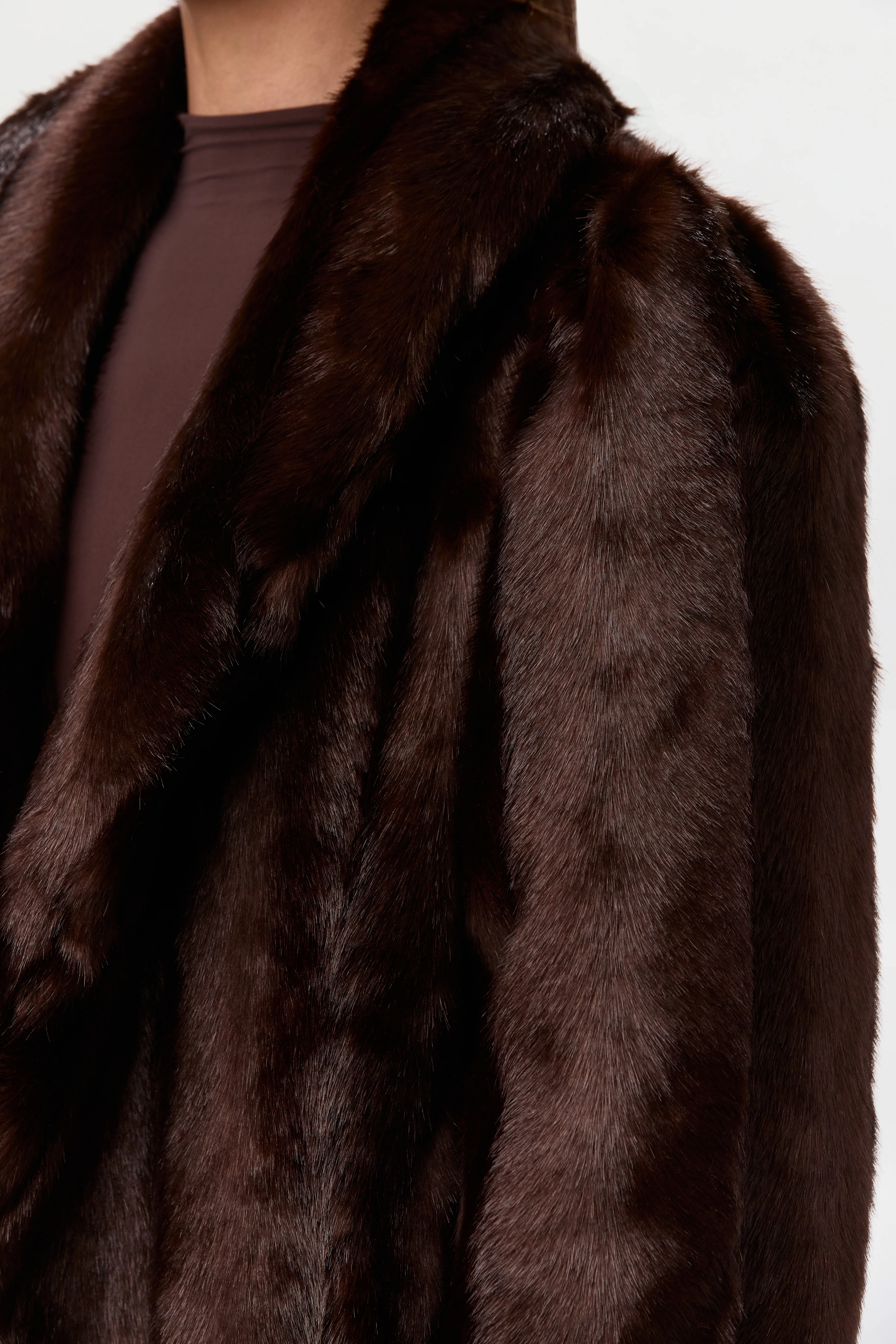 Faux Mink Long Coat - Image 26