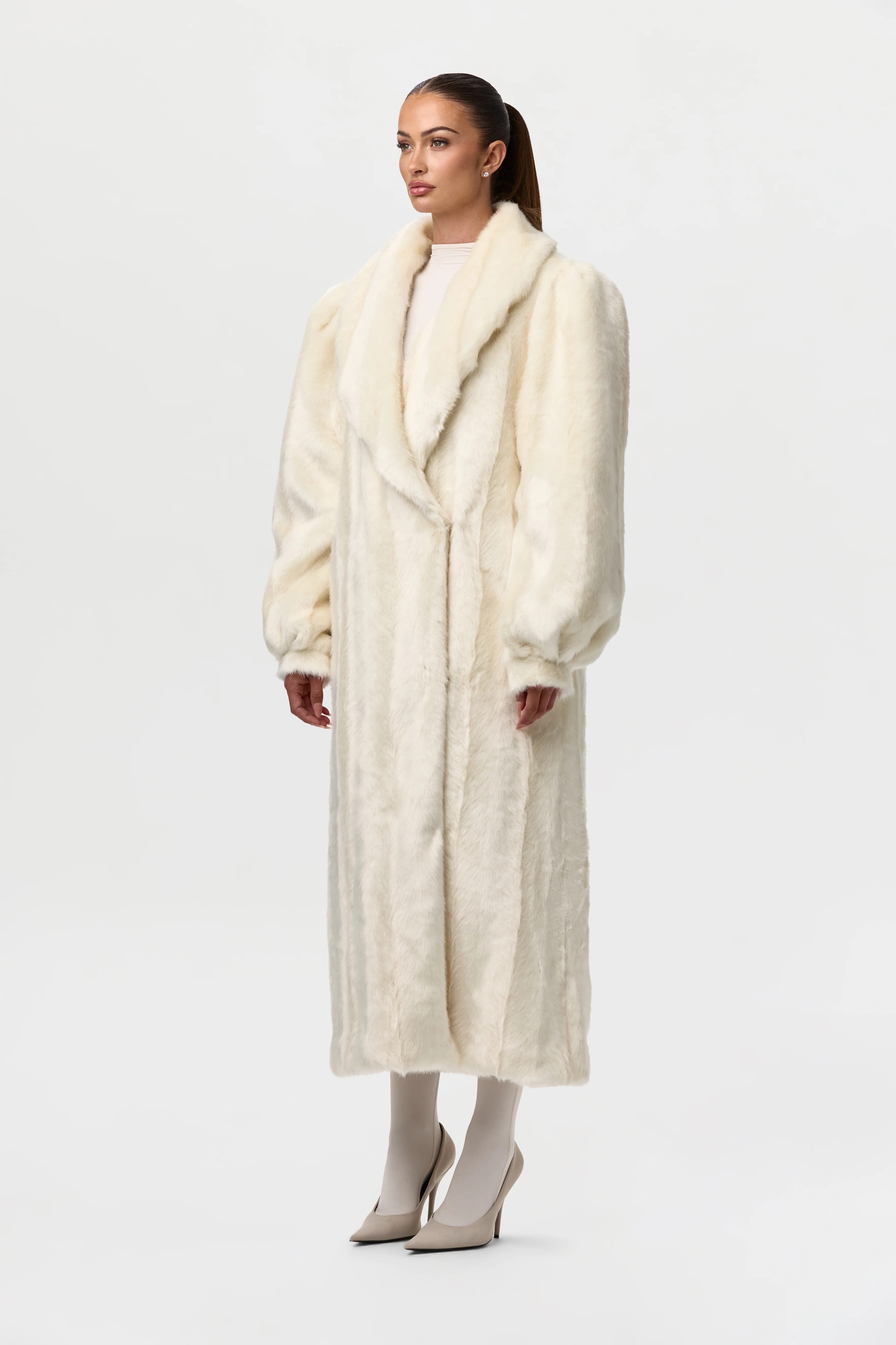 Faux Mink Long Coat - Image 27