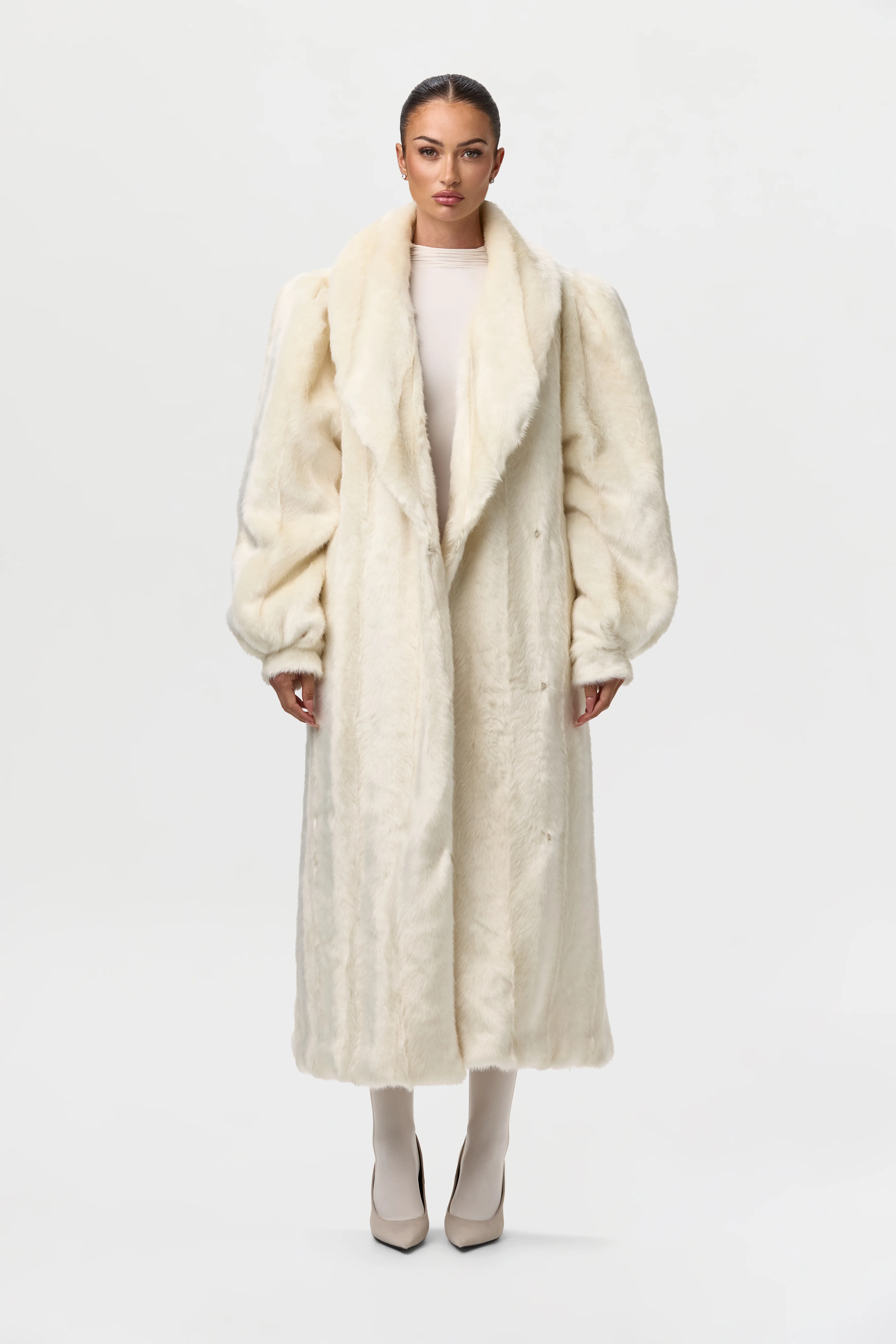 Faux Mink Long Coat - Image 28