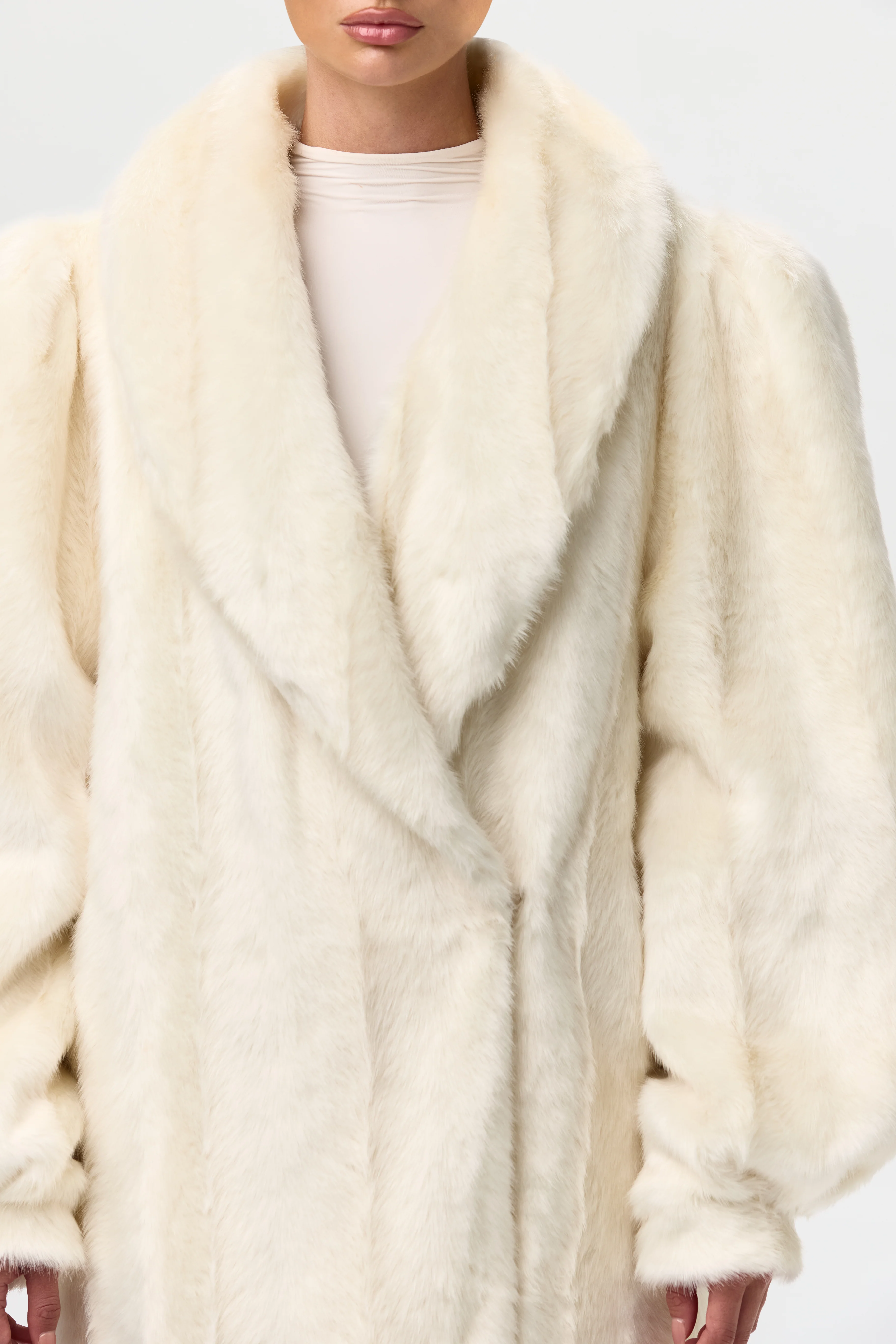 Faux Mink Long Coat - Image 29