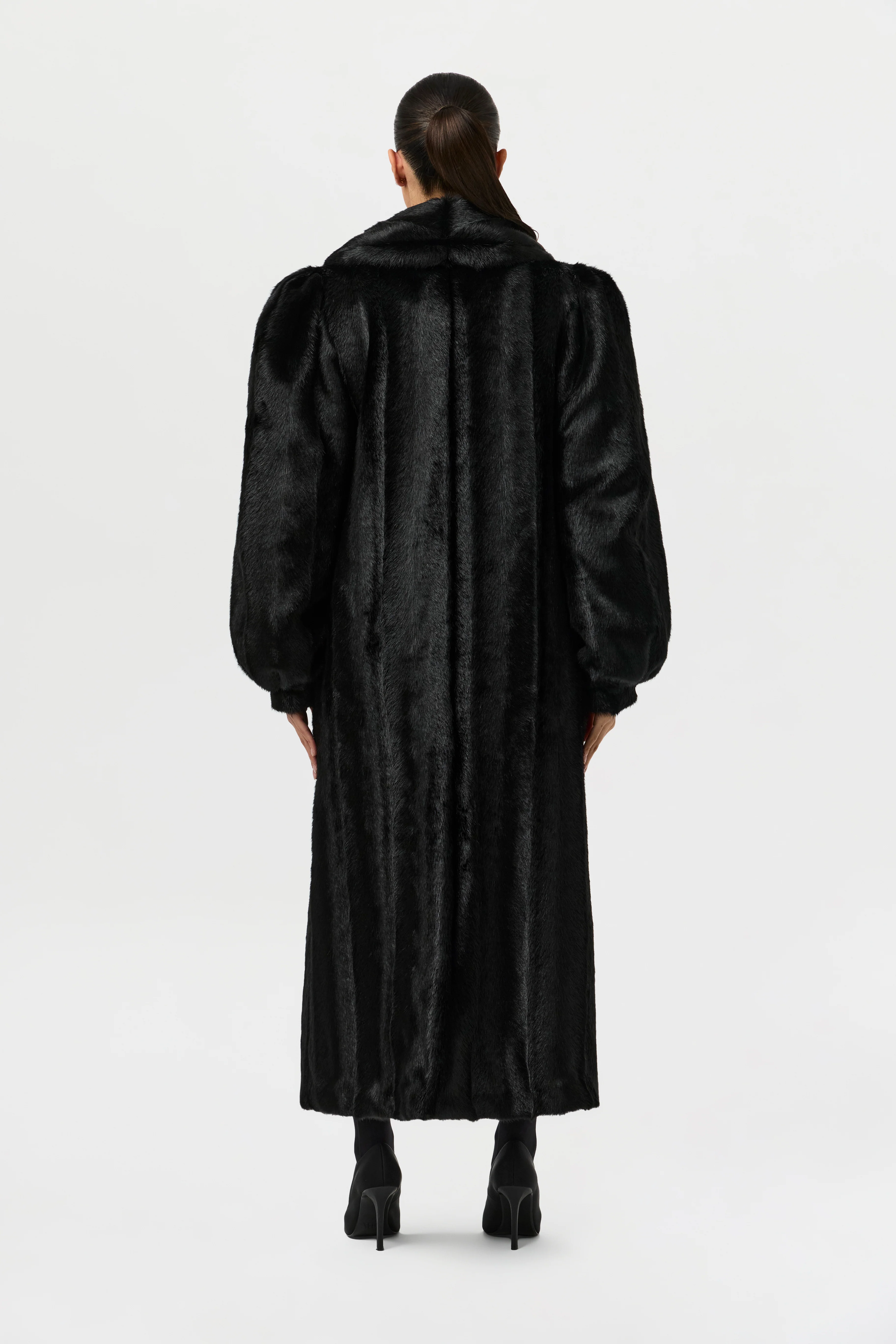 Faux Mink Long Coat - Image 9