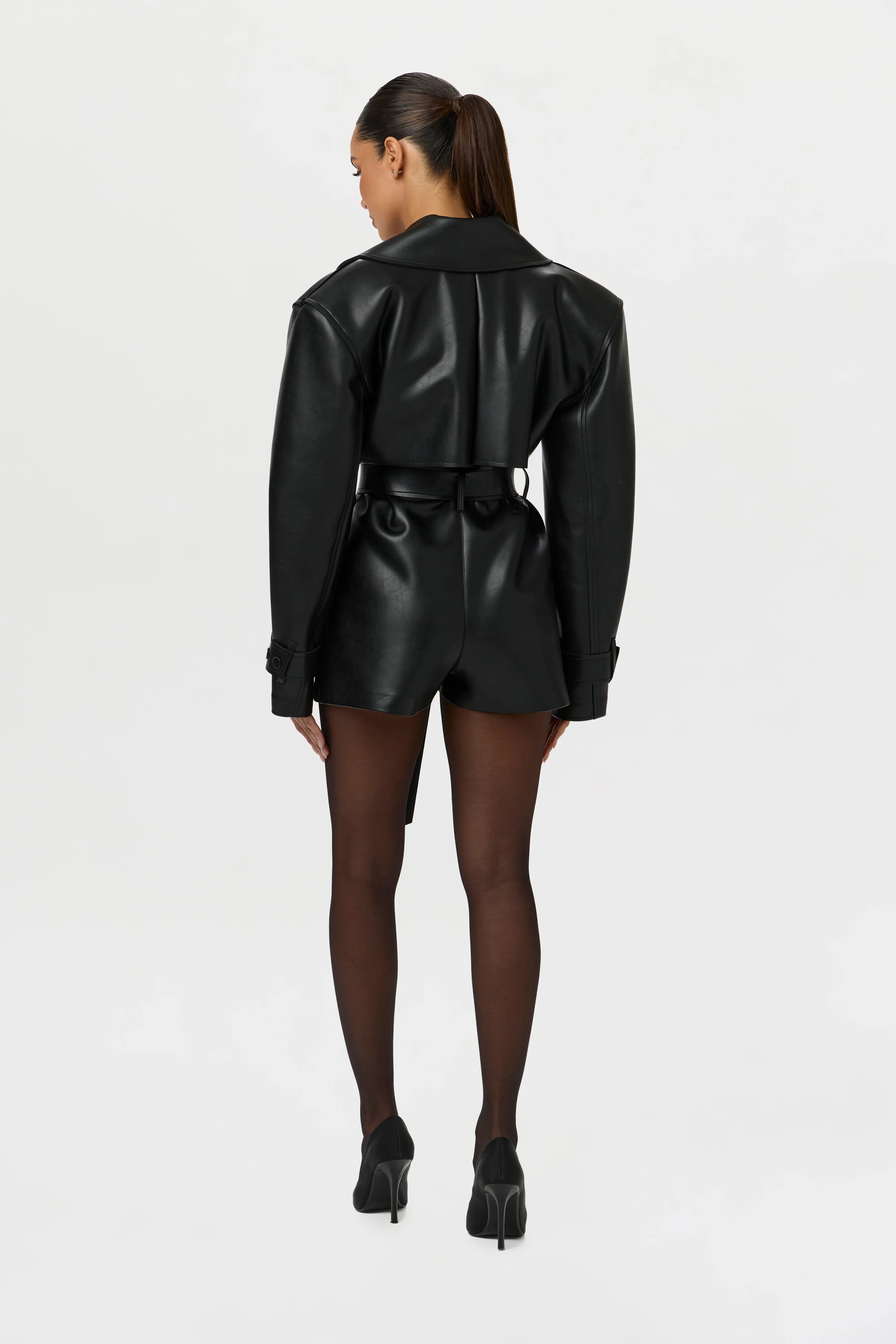 Vegan Leather Trench Romper - Image 10