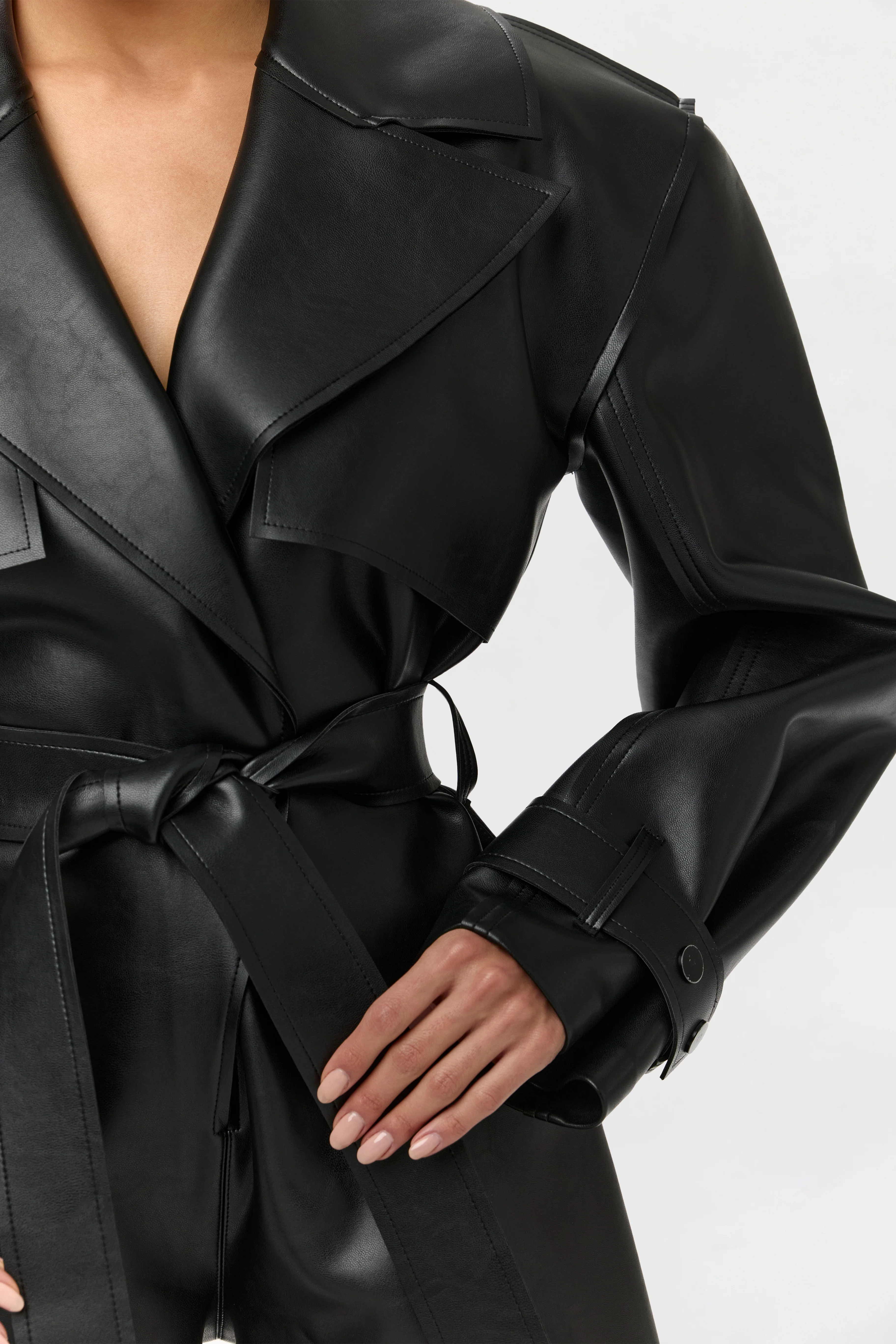 Vegan Leather Trench Romper - Image 9