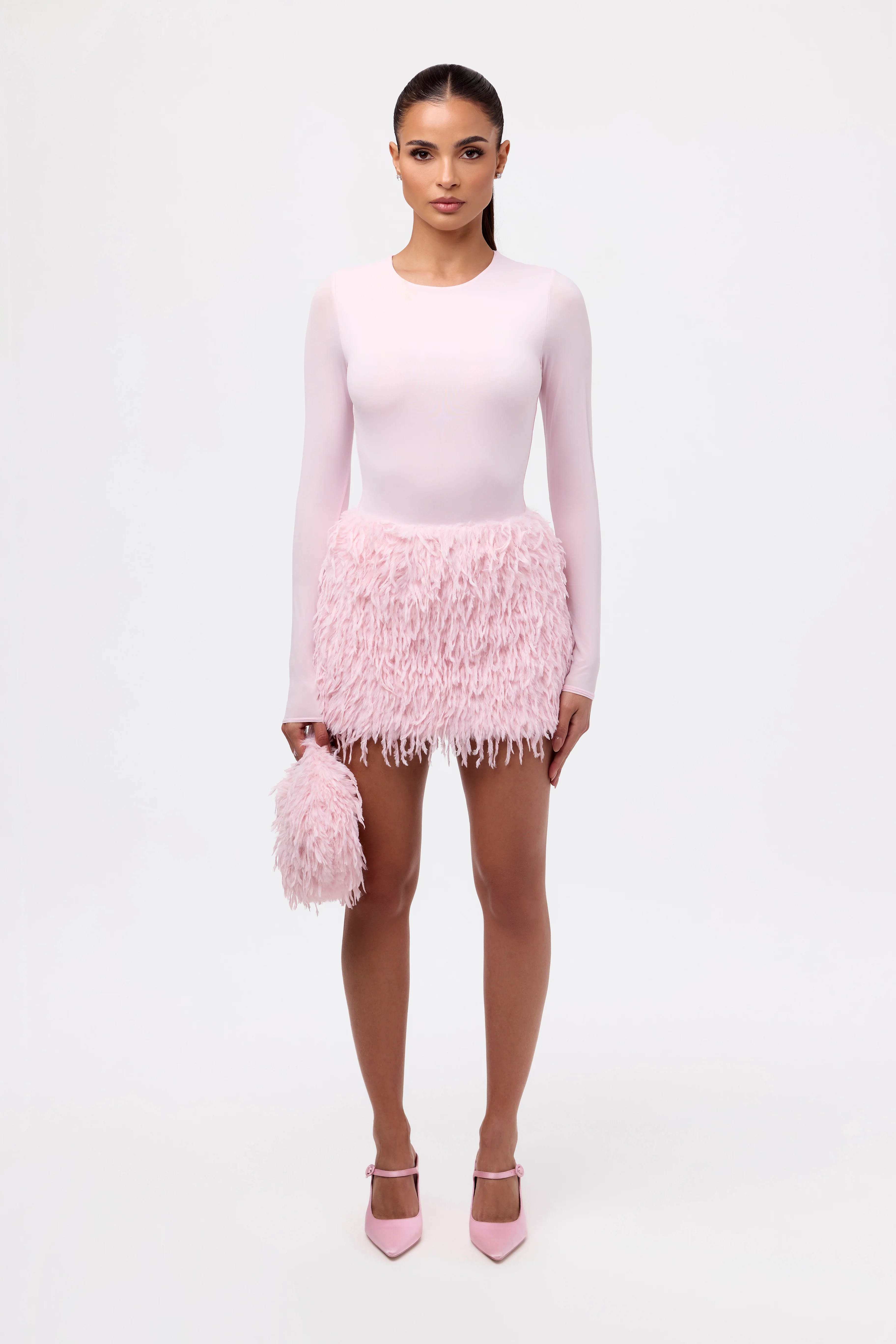 Faux Feather Mini Handbag - Image 10