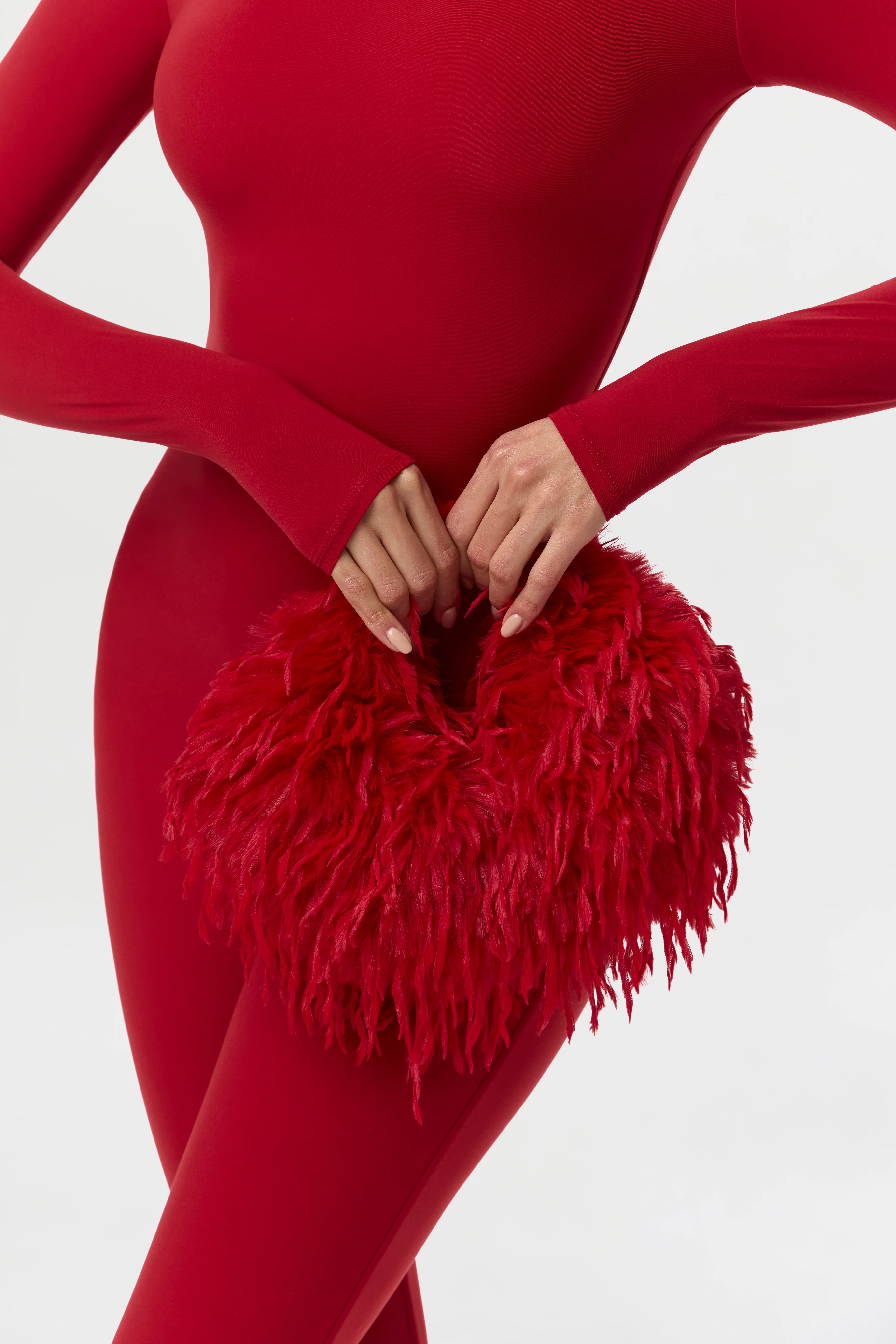 Faux Feather Mini Handbag - Image 3