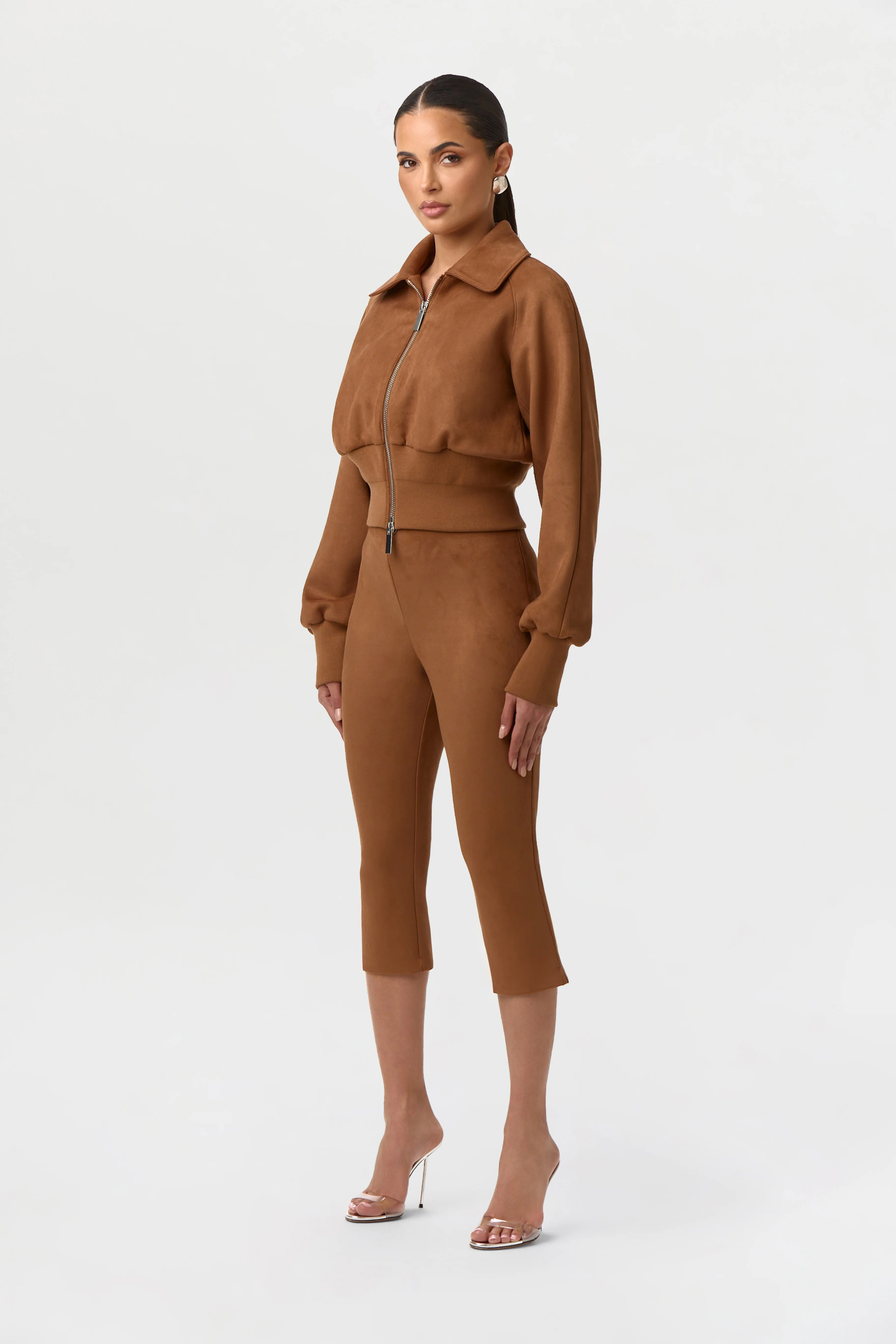 Faux Suede Bomber Jacket - Image 5