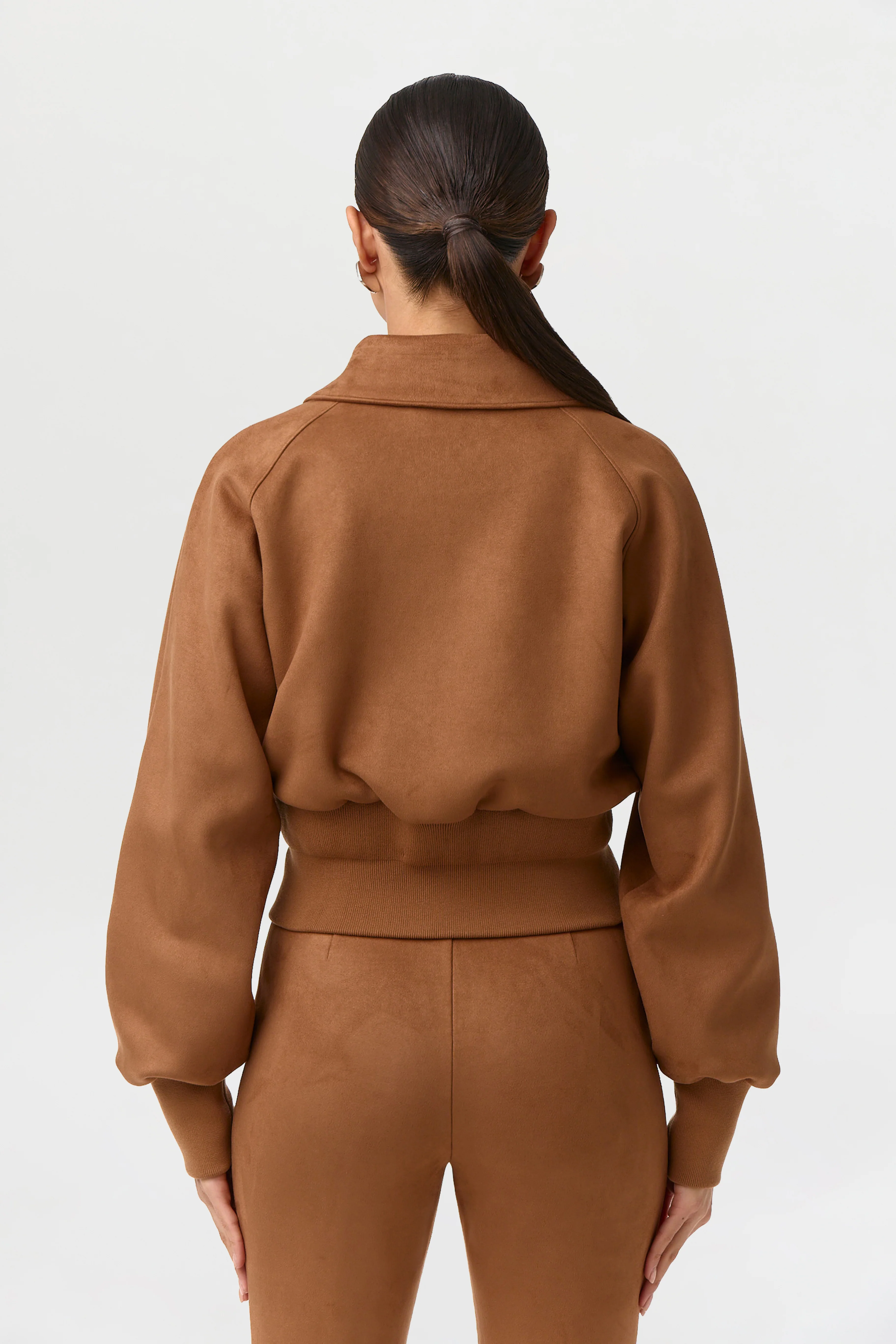 Faux Suede Bomber Jacket - Image 6