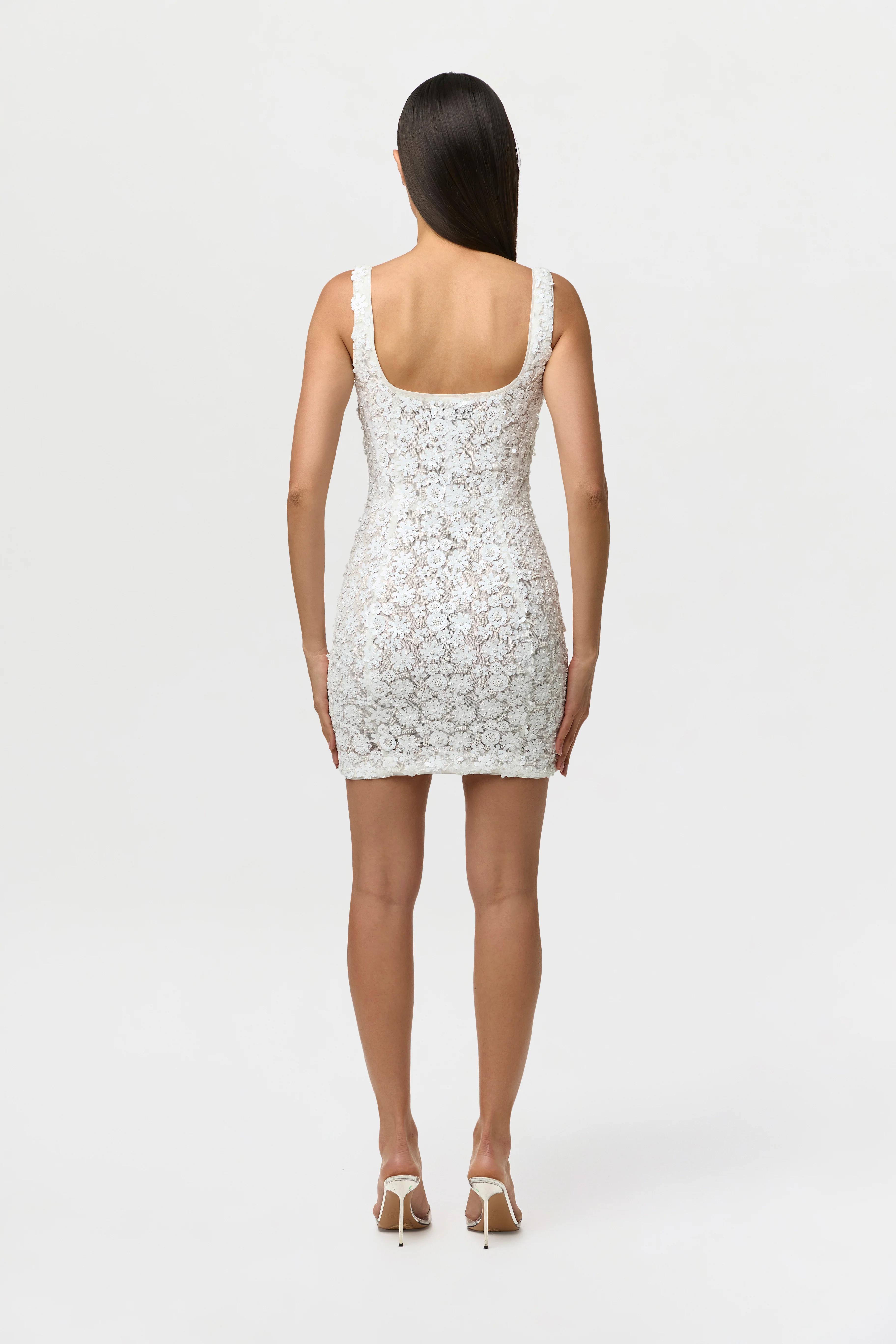 Floral Beaded Mini Dress - Image 6