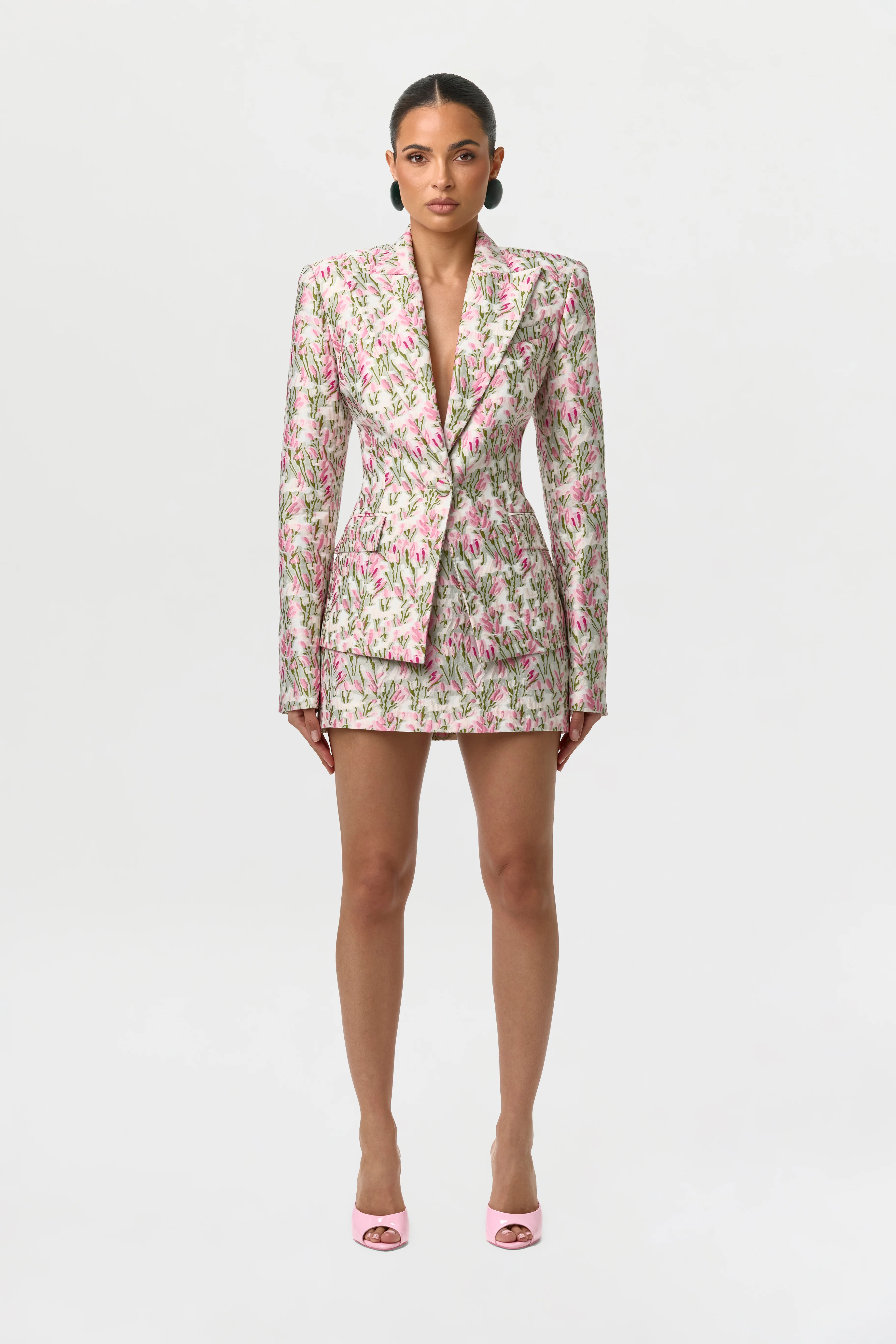 Suiting Floral Jacquard Blazer - Image 3