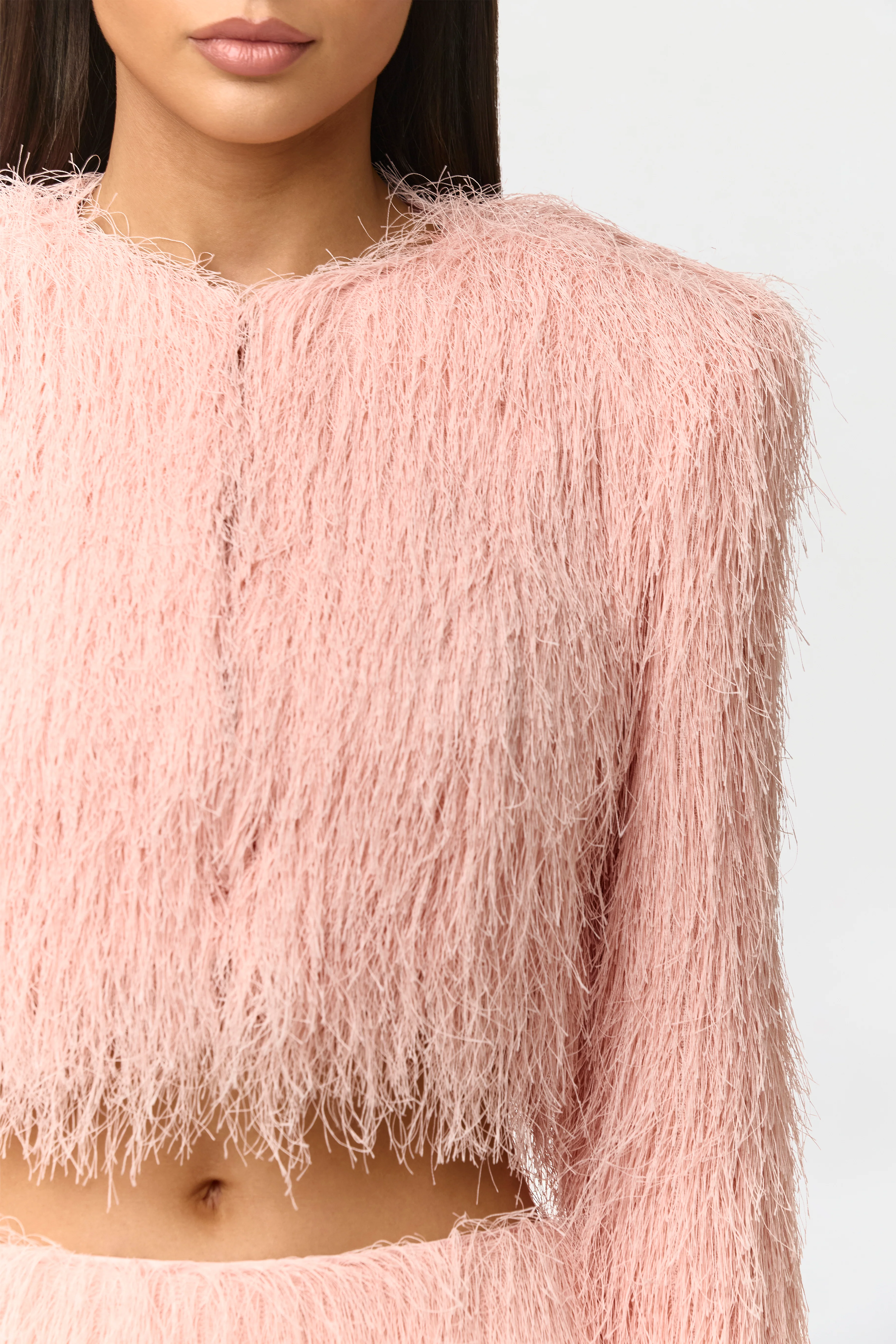 Faux Fringe Cropped Jacket - Image 4