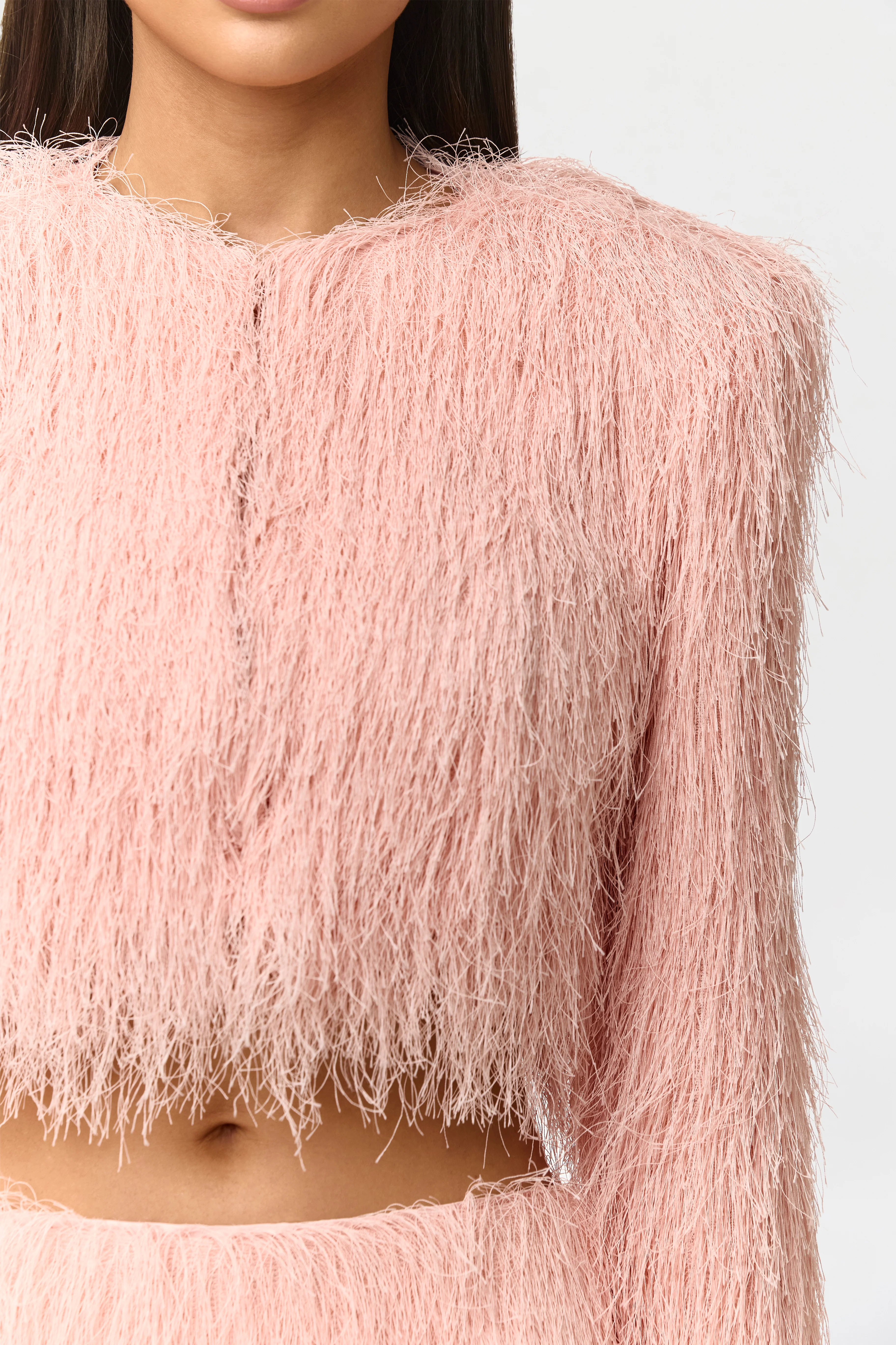 Faux Fringe Cropped Jacket - Image 8