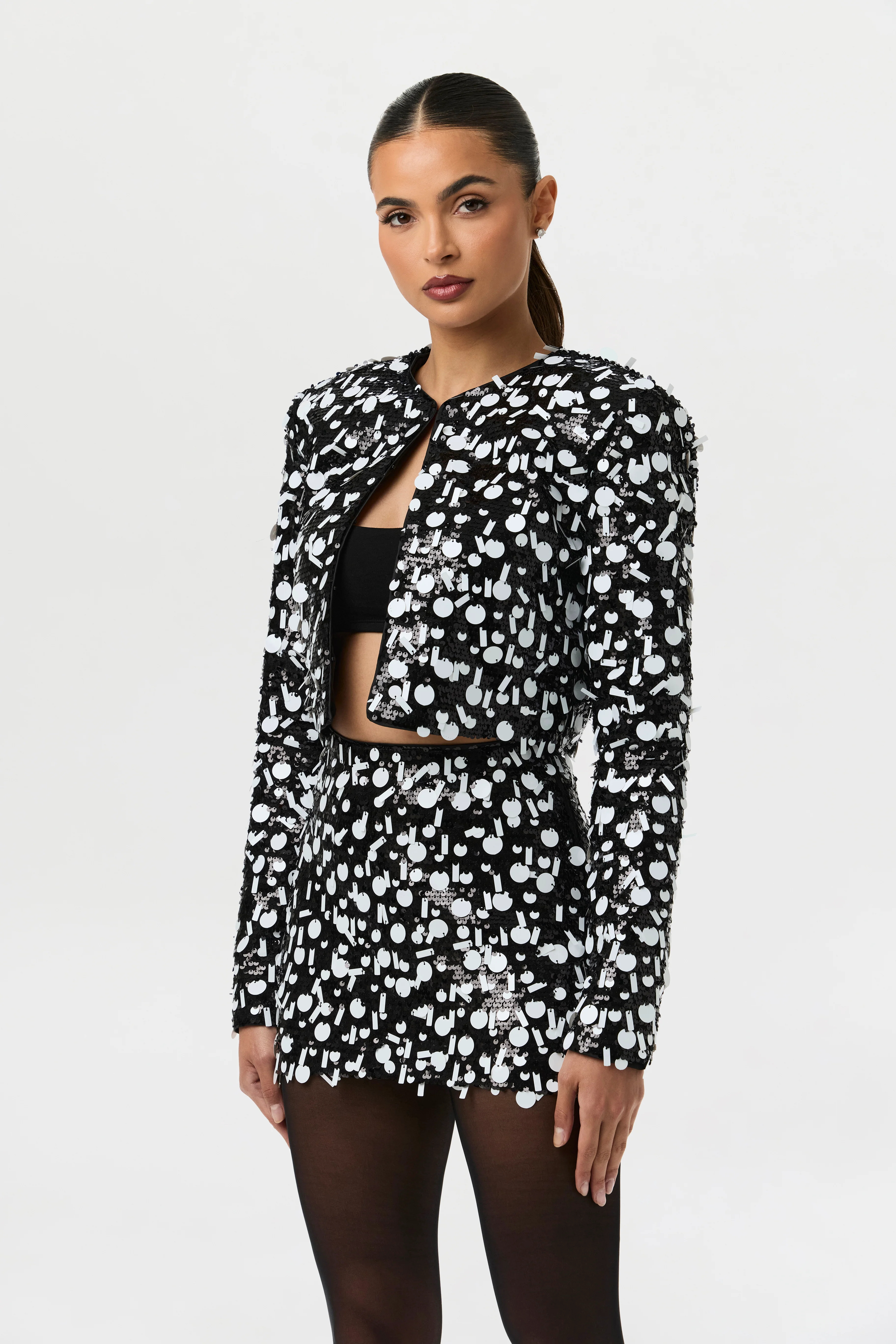 Geometric Sequin Mini Skirt - Image 5
