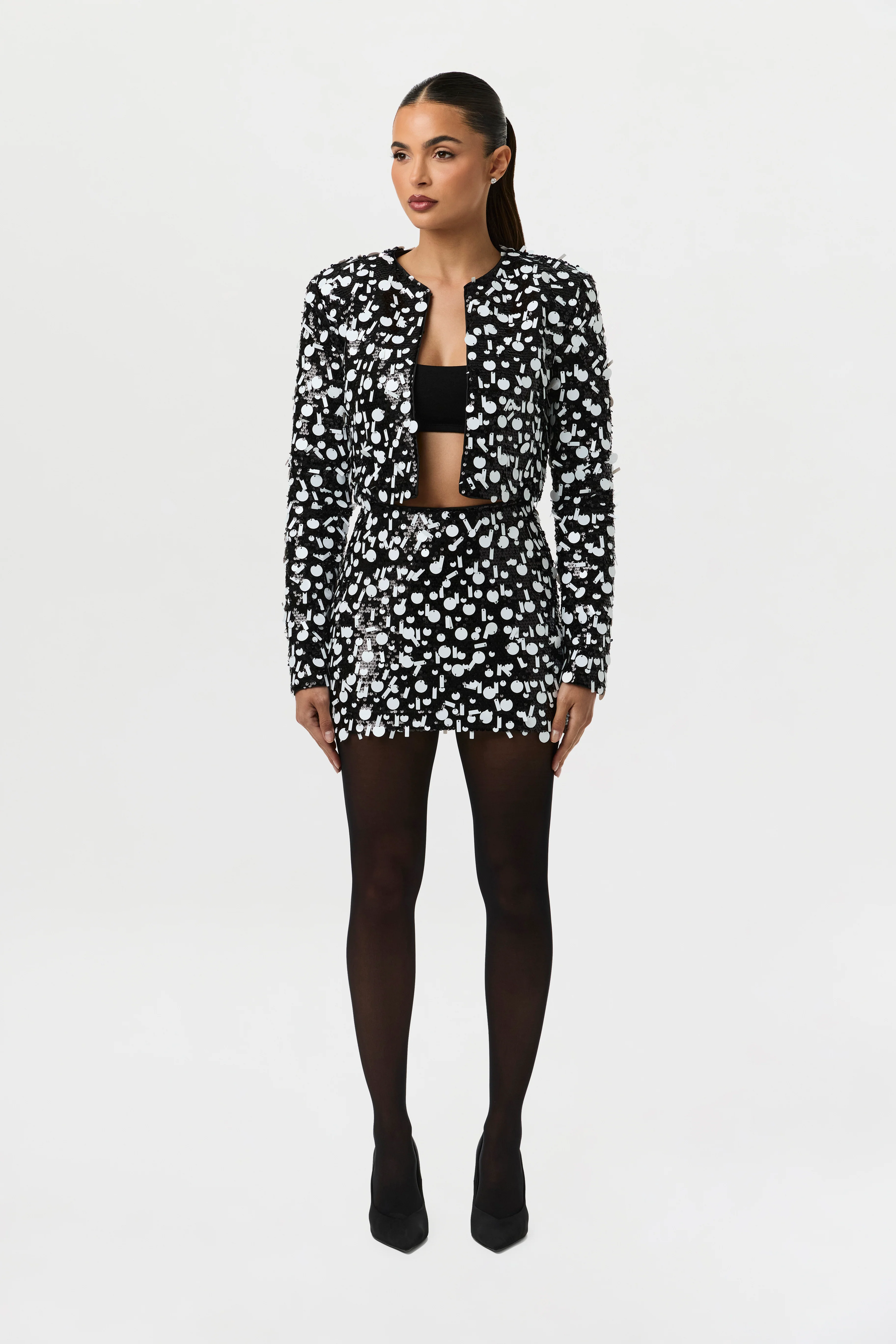 Geometric Sequin Mini Skirt - Image 8