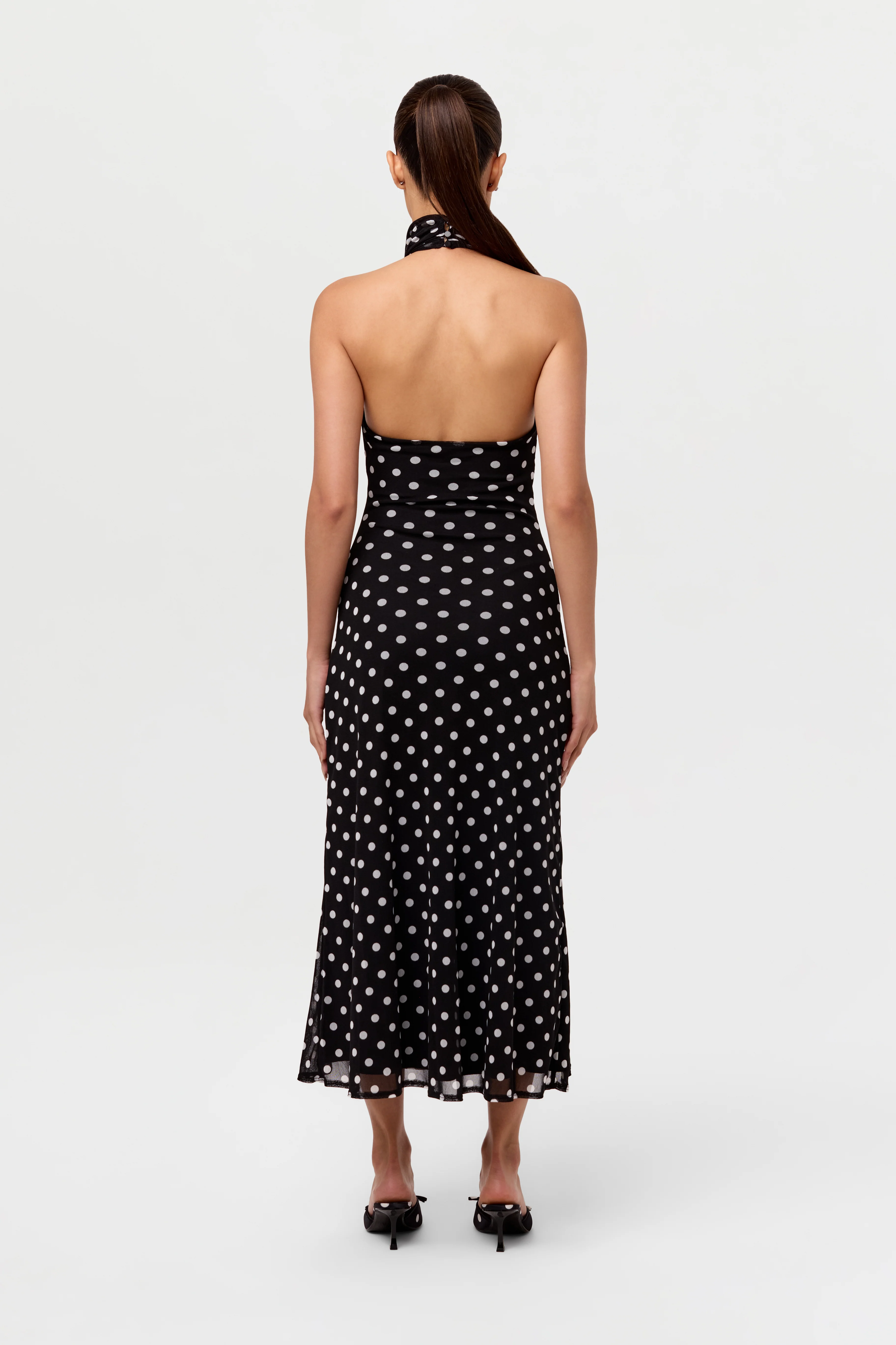Polka Dot Halter Midi Dress - Image 7