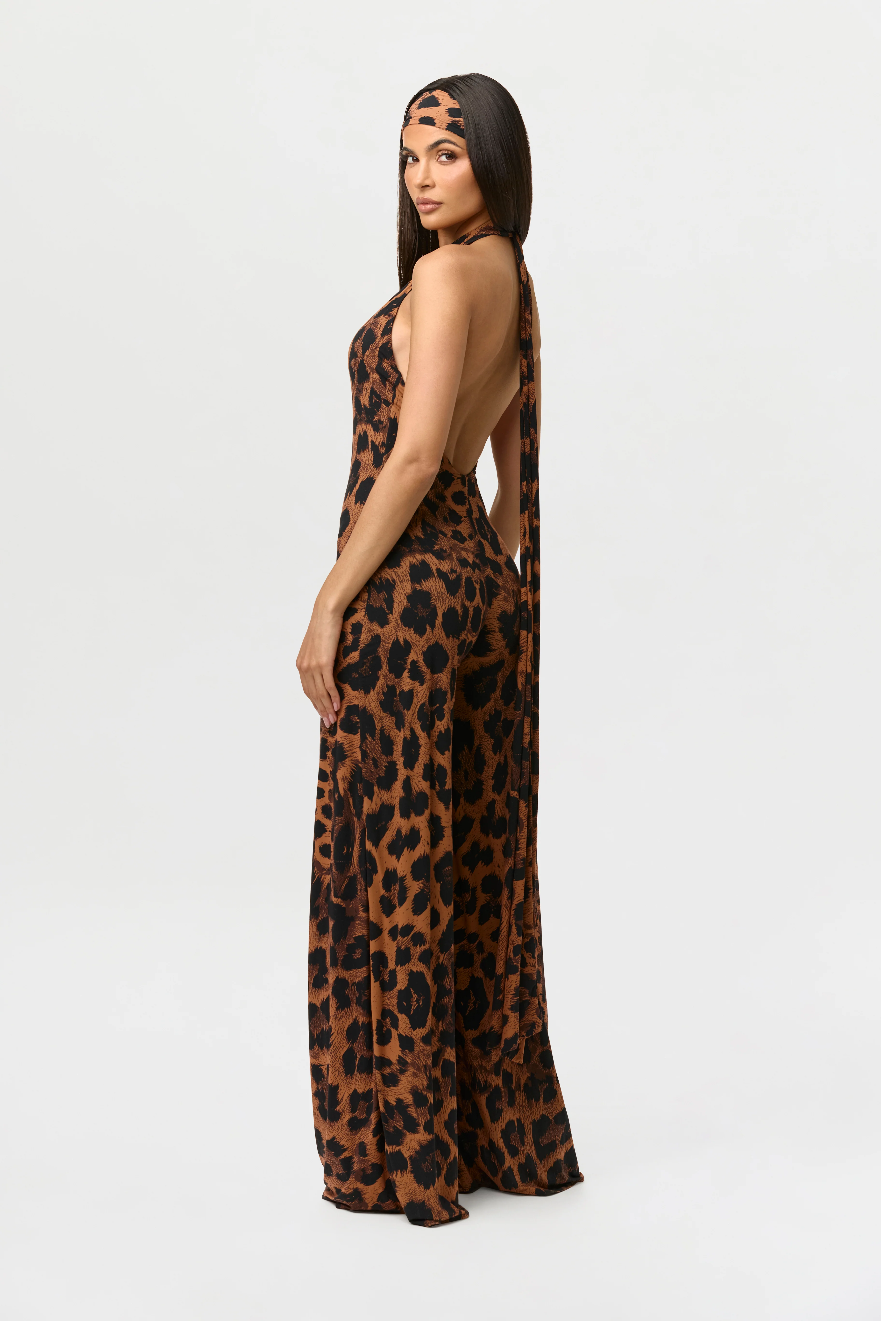 Naked Print Halter Wide Leg Jumpsuit - Image 4